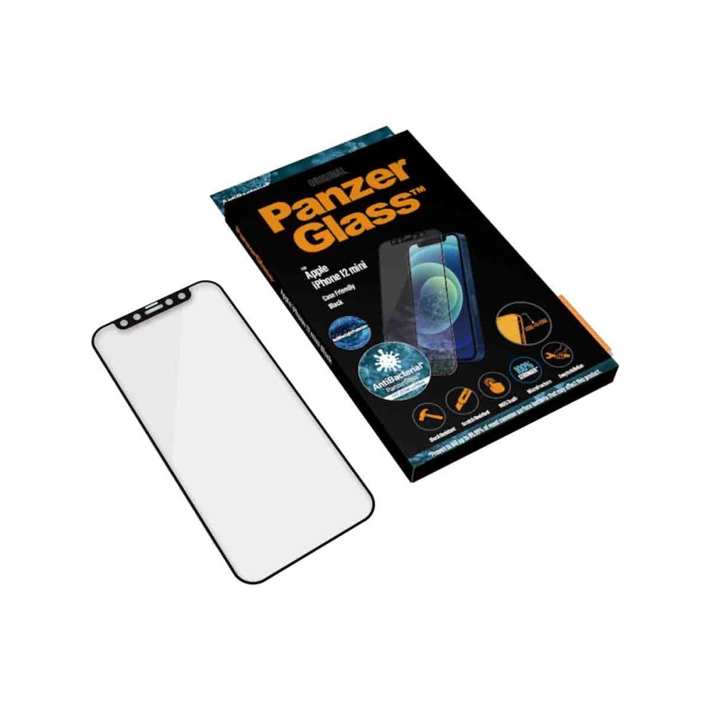 PanzerGlass Edge Anti-Blue Light Screen Protector for iPhone 12 Mini - Black | HD Clear Protection | Reduce Eye Strain | Perfect for Office Work & Nighttime Use
