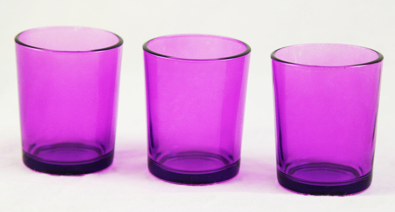 10 Pack Purple Glass Votive Tealight Candle Holders - Elegant Wedding, Christmas, Valentine's Day, Bridal Shower & Party Decorations - Perfect for Table Centerpieces, Home Decor, and Romantic Ambiance