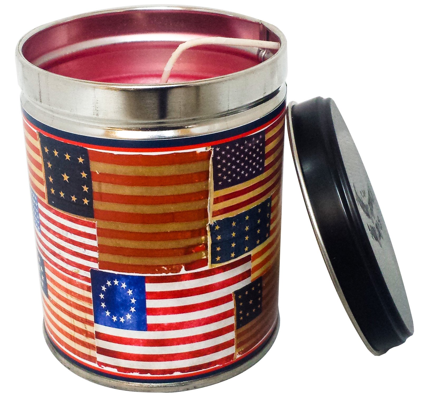 Hot Apple Pie Scented Candle - 13oz Tin with American Flag Label | Handmade Soy Wax Candle for Home Decor, Gift Giving & Cozy Fall Evenings