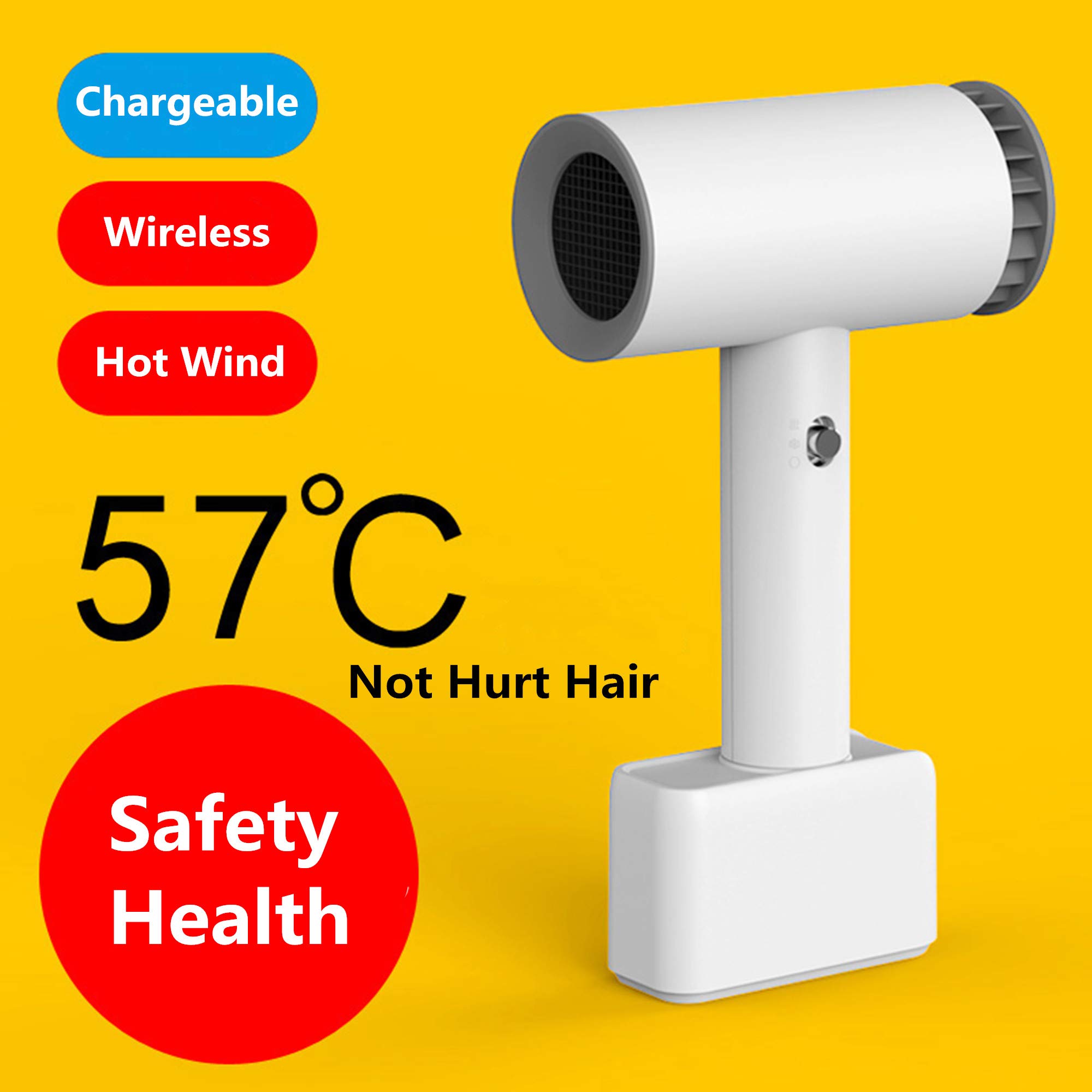 Portable Cordless Hair Dryer - Lightweight Rechargeable Blow Dryer for Travel, Home & Salon Use | Fast Drying for Humans & Pets | Perfect for Camping, Gym, School & On-the-Go Styling