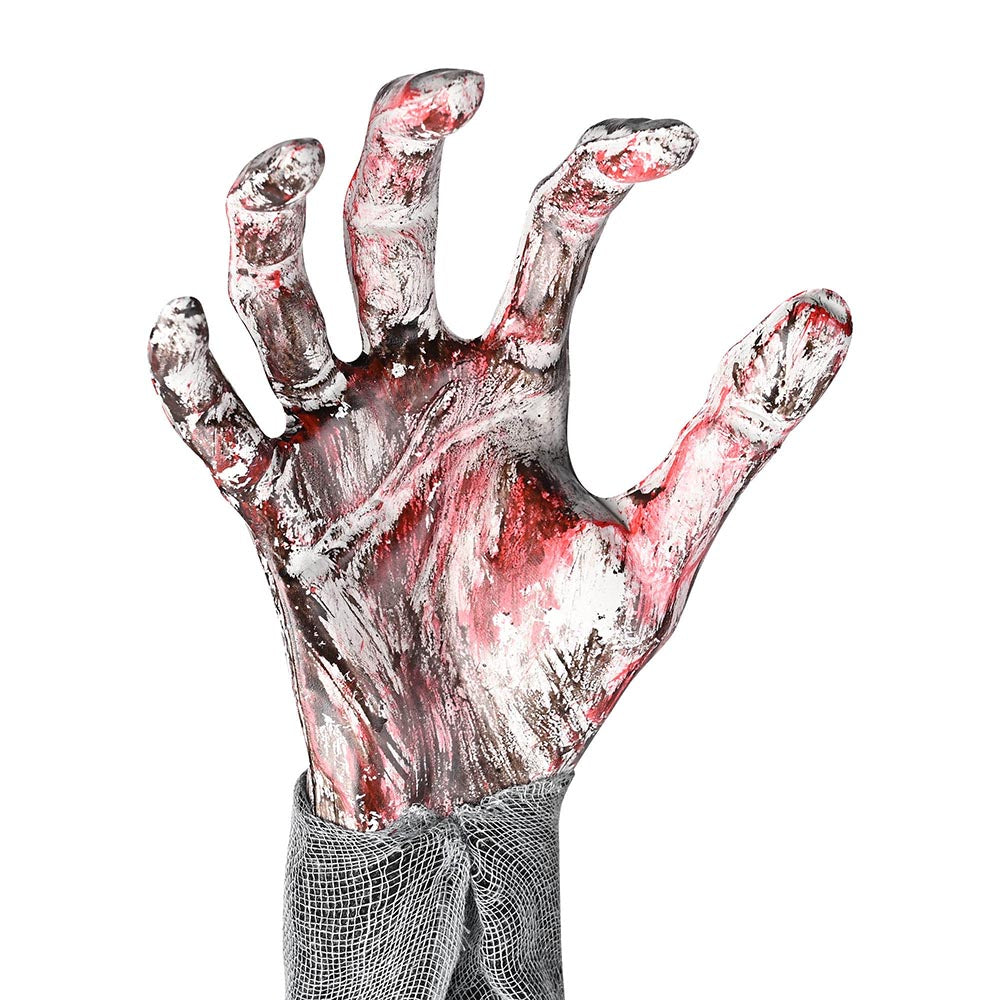 Scary Halloween Decorations - 4 Pair Zombie Hands with Stakes for Haunted House & Party Props | TheLAShop