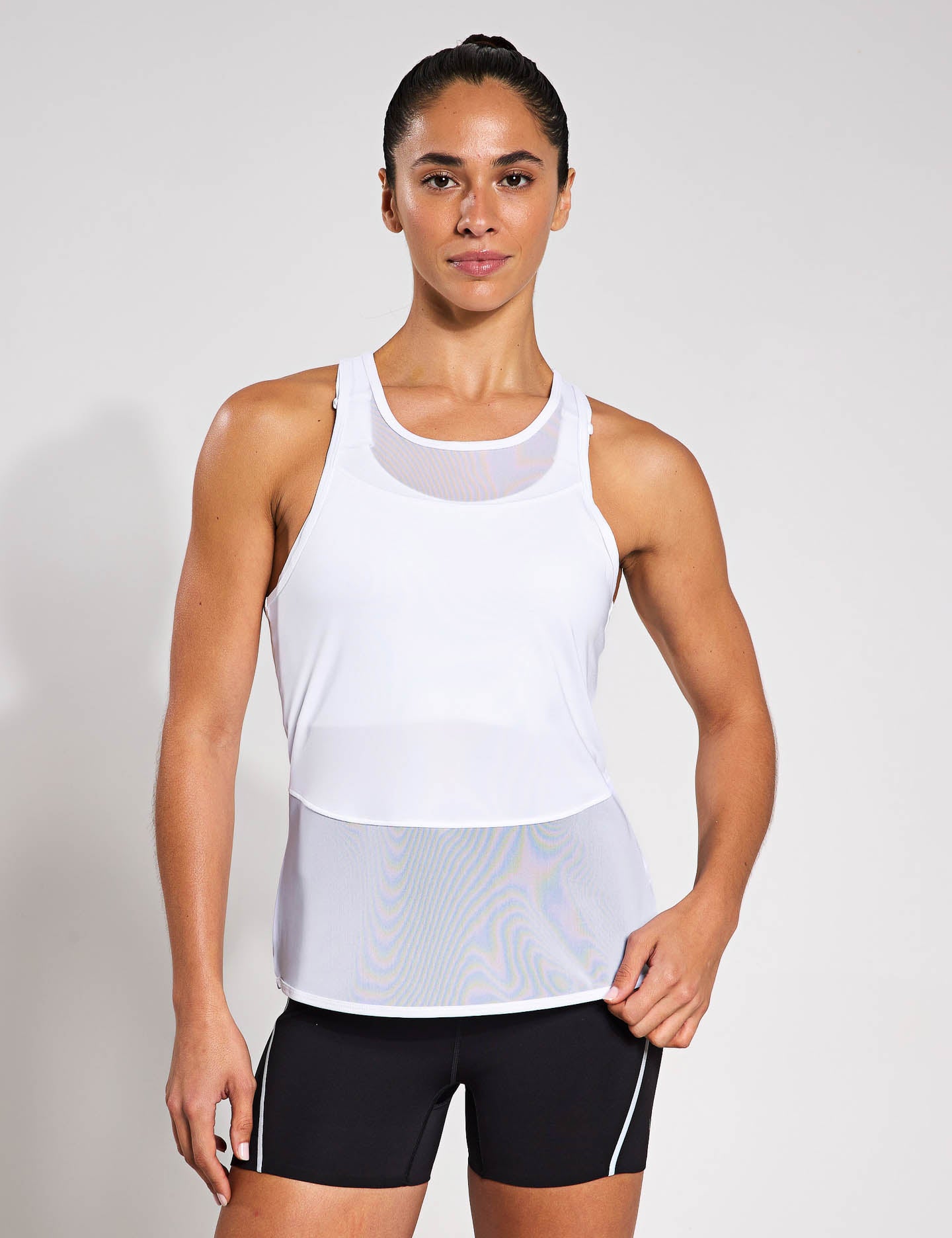 Kiava Women's White Tank Top - Soft Breathable Casual Sleeveless Shirt for Summer, Gym, Yoga & Beach Wear
