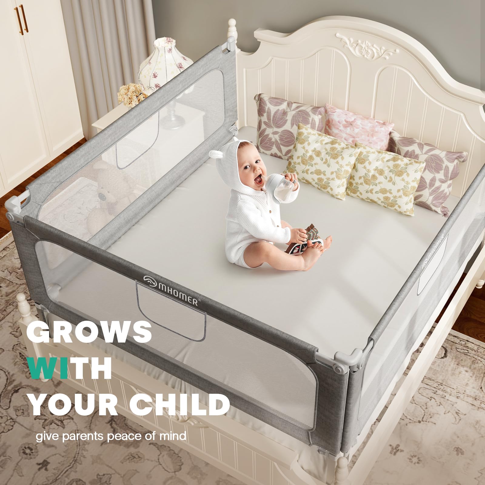 MHOMER Foldable Toddler Bed Rail - 60