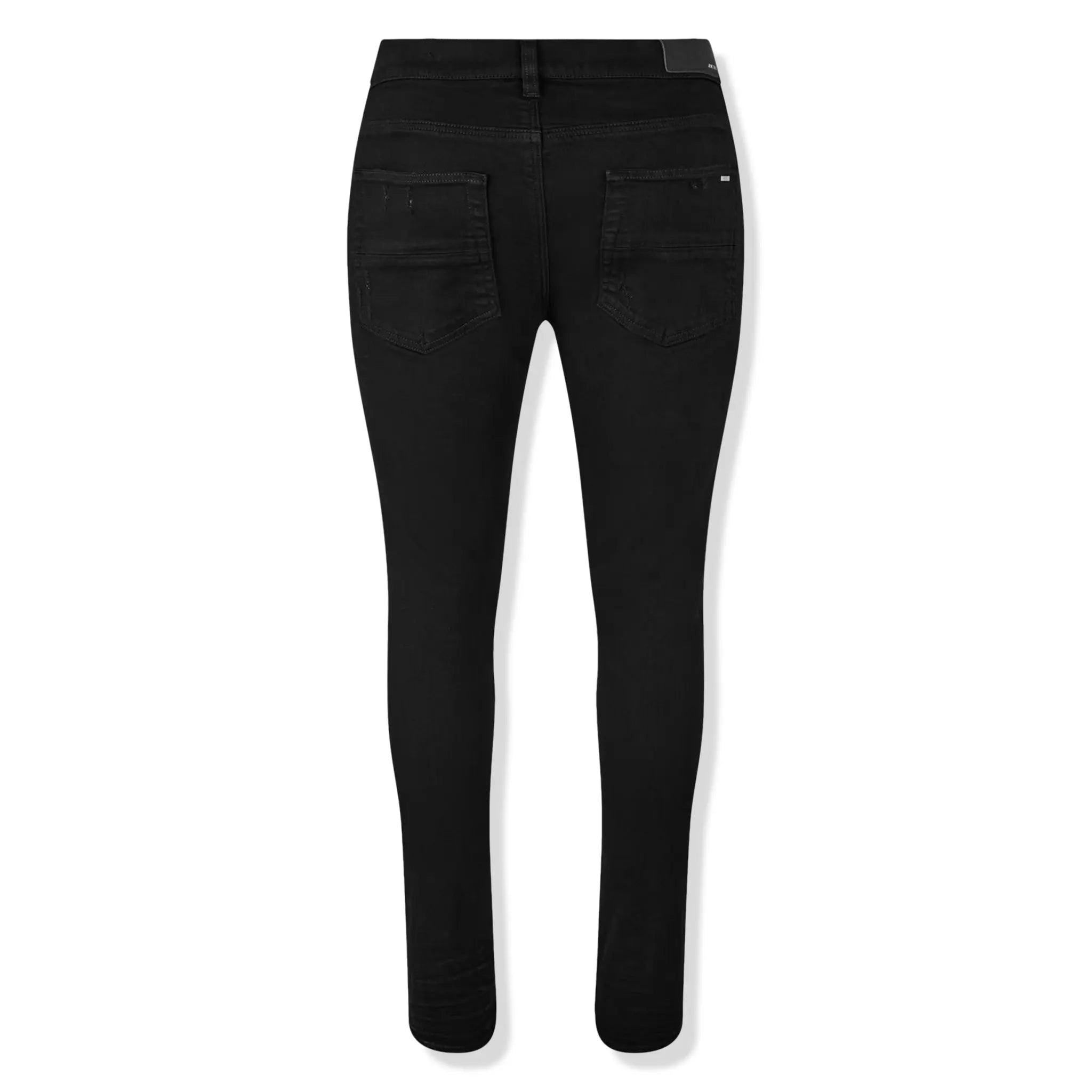 Amiri MX1 Black Leather Patch Jeans for Men - Premium Distressed Denim Pants with Stylish Leather Accents | Perfect for Casual Wear, Night Out & Street Fashion