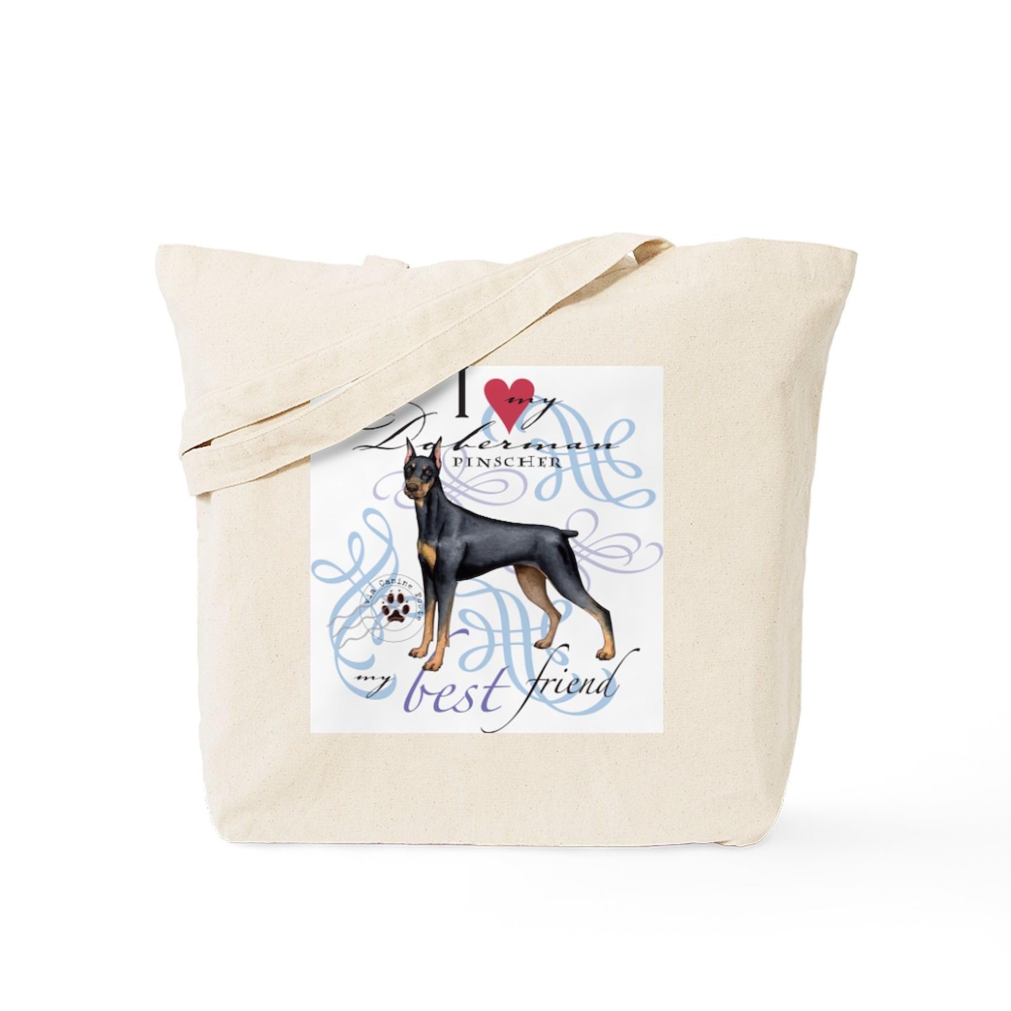 Doberman Pinscher Tote Bag - Natural Canvas Reusable Shopping Bag for Groceries, Beach & Everyday Use | CafePress