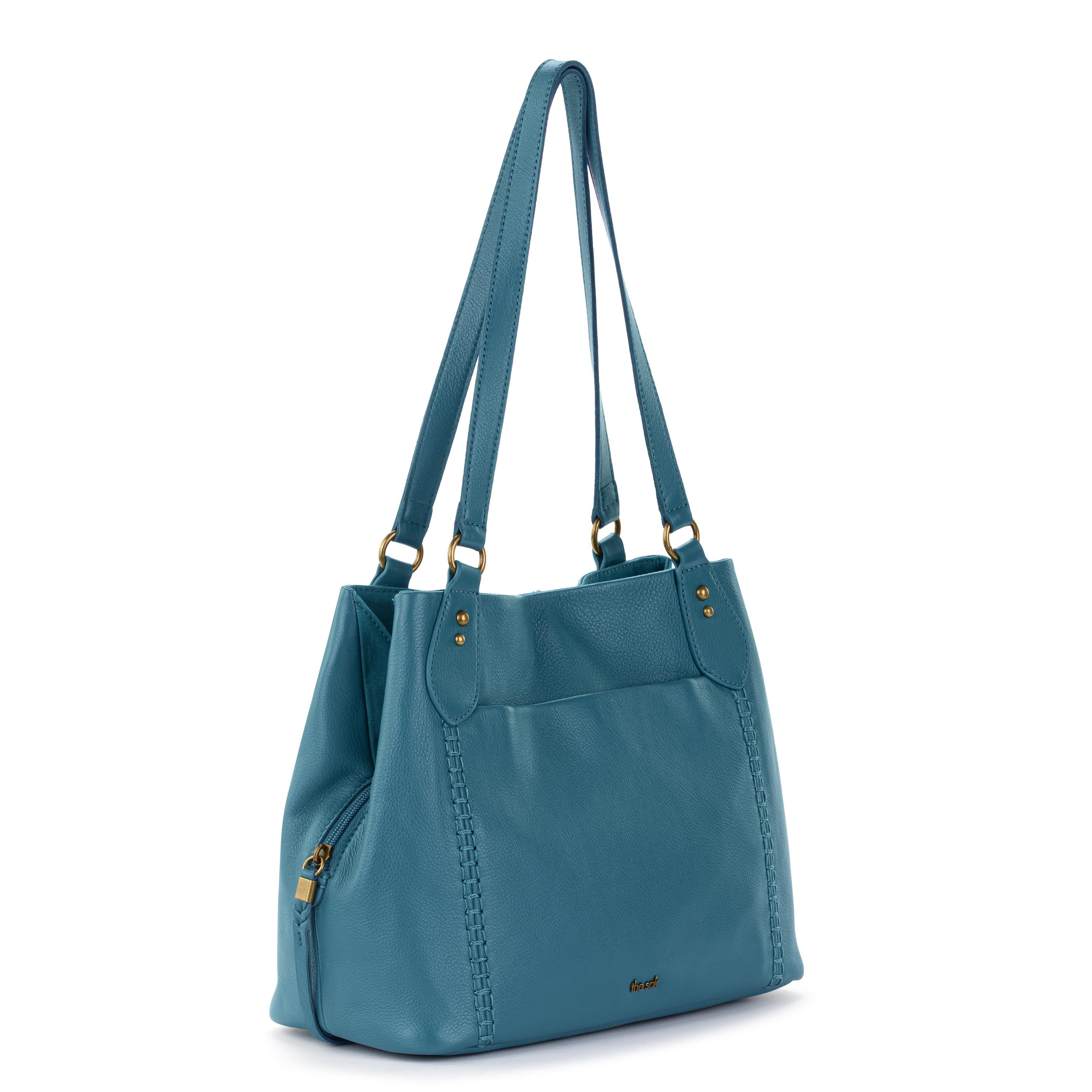 Premium Melrose Satchel - Genuine Leather Handbag in Lagoon Blue - Perfect for Work, Travel & Everyday Use
