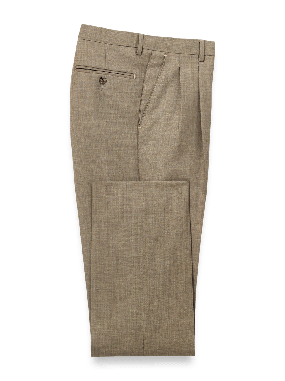 Premium Wool Sharkskin Pants for Men - Light Brown Casual Dress Pants | Comfortable & Stylish for Office, Business Meetings & Formal Occasions