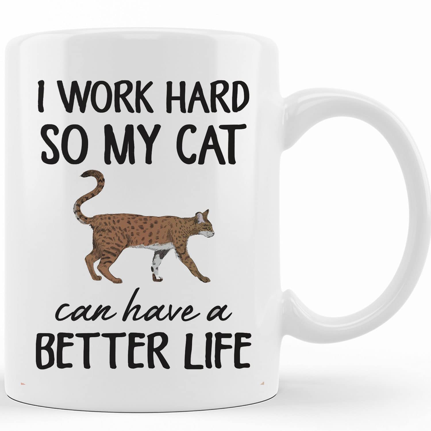 Personalized Bengal Cat Coffee Mug - Funny Cat Lover Gift for Women & Men - Ceramic Novelty Mug (11oz/15oz) - Perfect for Tea, Coffee & Office Use - Great Gift for Crazy Cat Lady, Cat Mom & Bengal Cat Owners