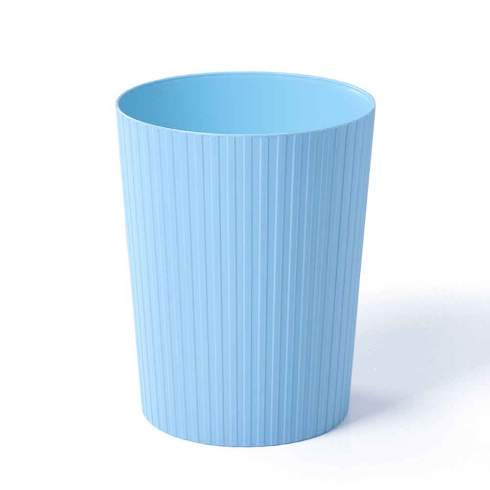 Hflove 7L Solid Color Plastic Trash Can for Bathroom & Kitchen - Blue | Small Waste Bin for Home, Office & Dorm Use