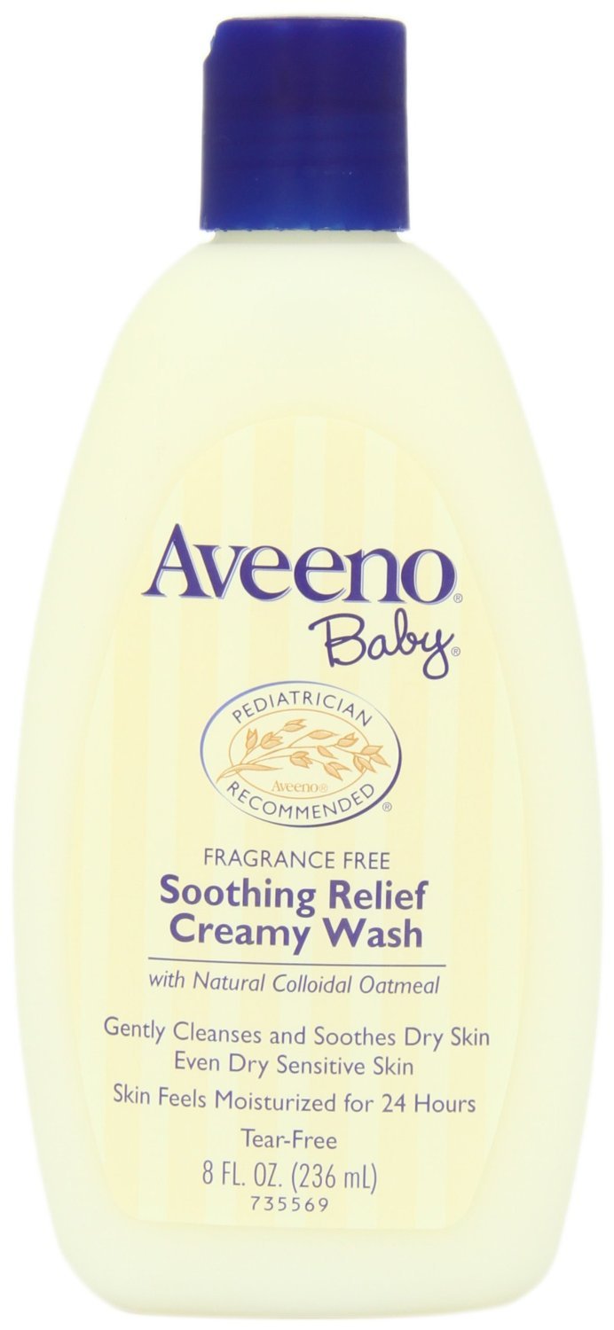 Aveeno Baby Soothing Relief Fragrance-Free Creamy Wash - 2 Pack | Gentle Baby Body Wash for Sensitive Skin | Perfect for Daily Bath & Eczema Care