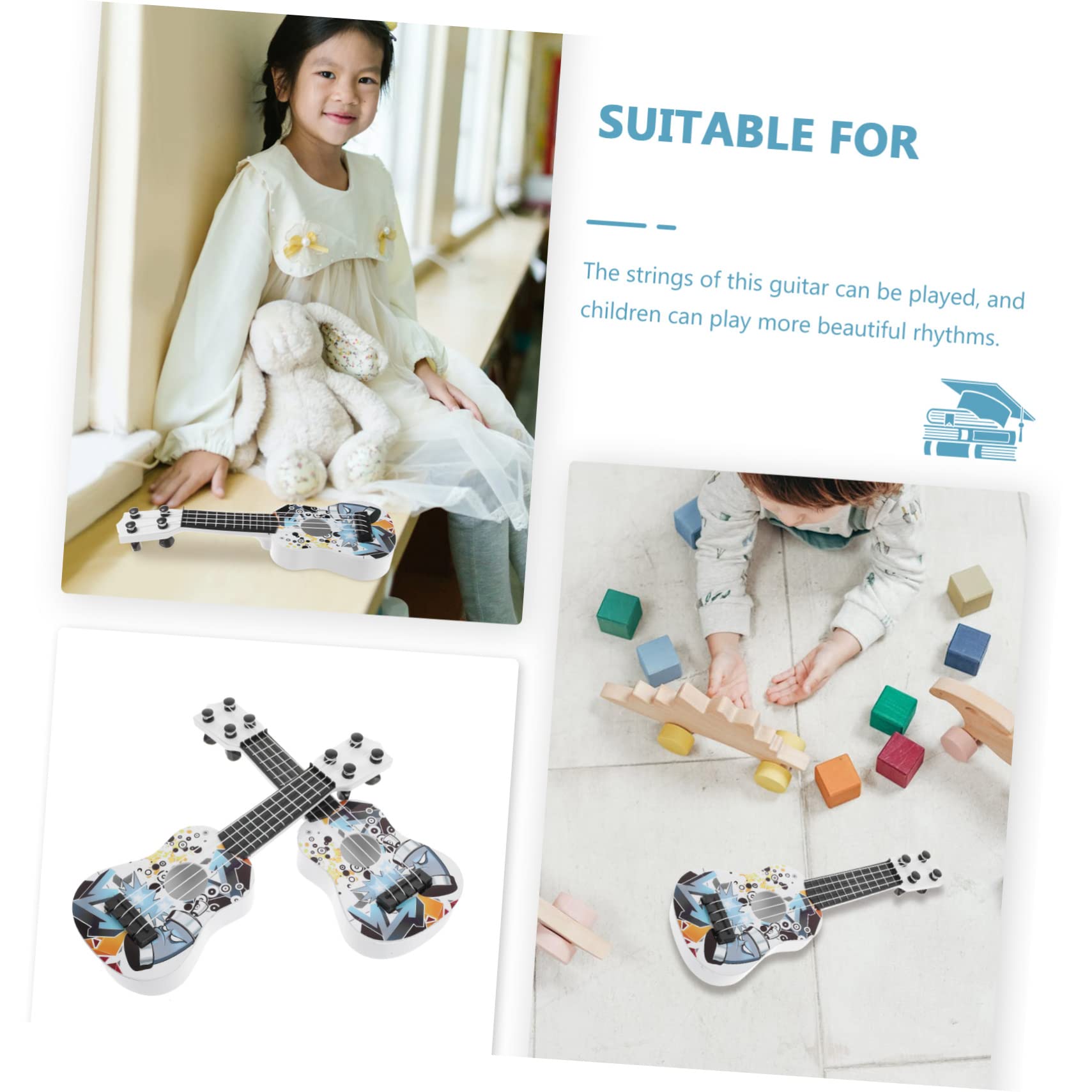 Gogogmee 2-Pack Mini Simulation Guitar Toy for Kids - Educational Musical Instrument Toy for Toddlers & Children - Perfect for Pretend Play, Birthday Gifts & Early Learning Development