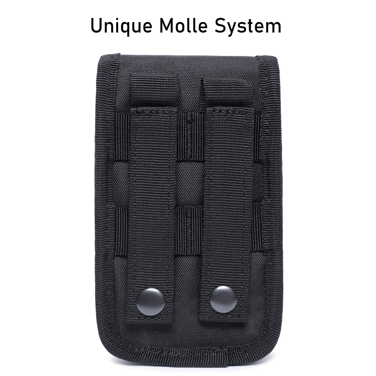 Tactical MOLLE Phone Pouch - EDC Smartphone Holder Case with US Flag Patch & Key Ring - Perfect for Outdoor, Hiking, Camping & Military Use