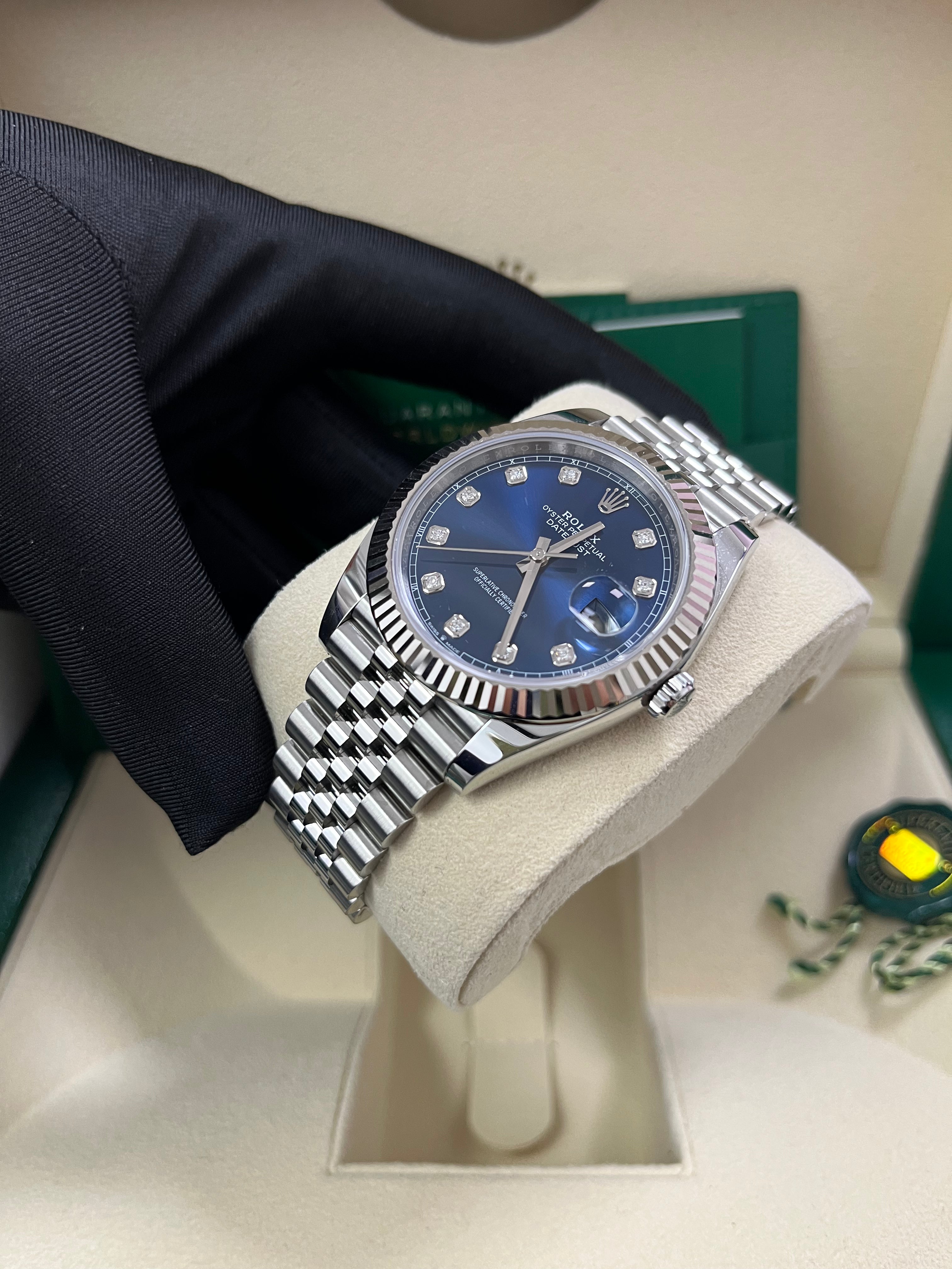 Rolex Datejust 41 Men's Watch - Fluted Bezel, Blue Diamond Dial, Jubilee Bracelet (Ref.126334) | Luxury Automatic Watch for Business, Gifts & Special Occasions