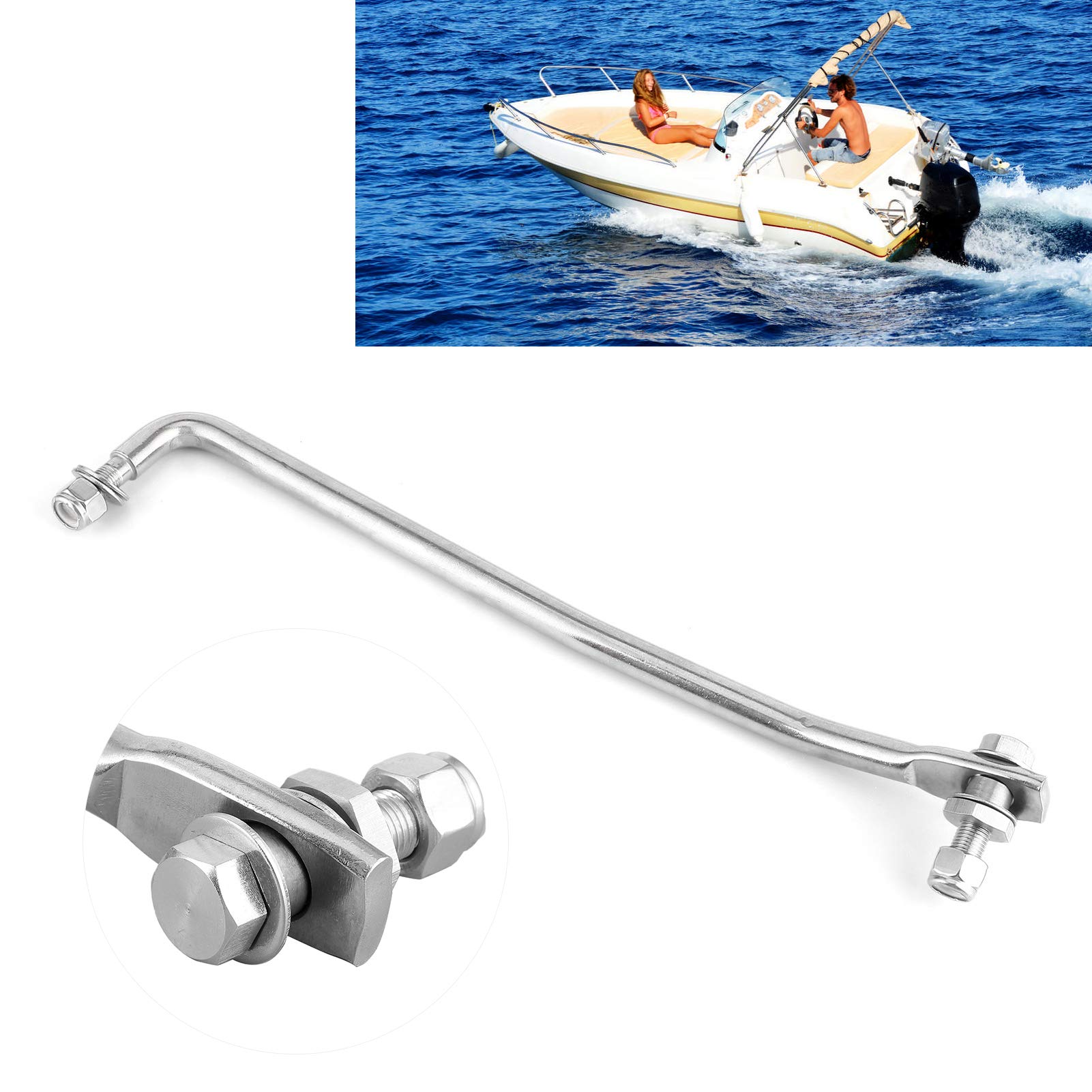Universal Outboard Steering Connecting Link Tie Rod Replacement for 30-60 HP Silver Marine Engines - Perfect for Boat Steering System Repairs and Maintenance