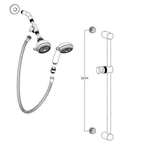 Mariner 2 Chrome Shower Head with Handheld Combo - High Pressure Rainfall Showerhead for Bathroom Spa Experience - Perfect for Relaxation, Water Saving & Easy Installation