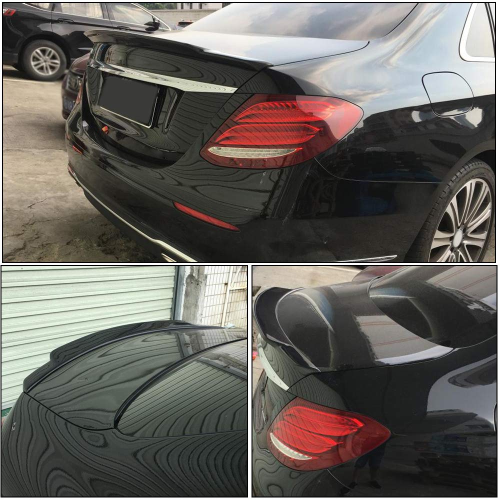 MCARCAR Carbon Fiber Trunk Spoiler for Mercedes Benz E Class W213 Sedan 2017-2019 - Compatible with E200 E250 E300 E350 E400 E450 E43 E63 S AMG - High Kick Rear Boot Lid Wing Lip - Enhances Sporty Look & Aerodynamics for Street Racing & Car Shows