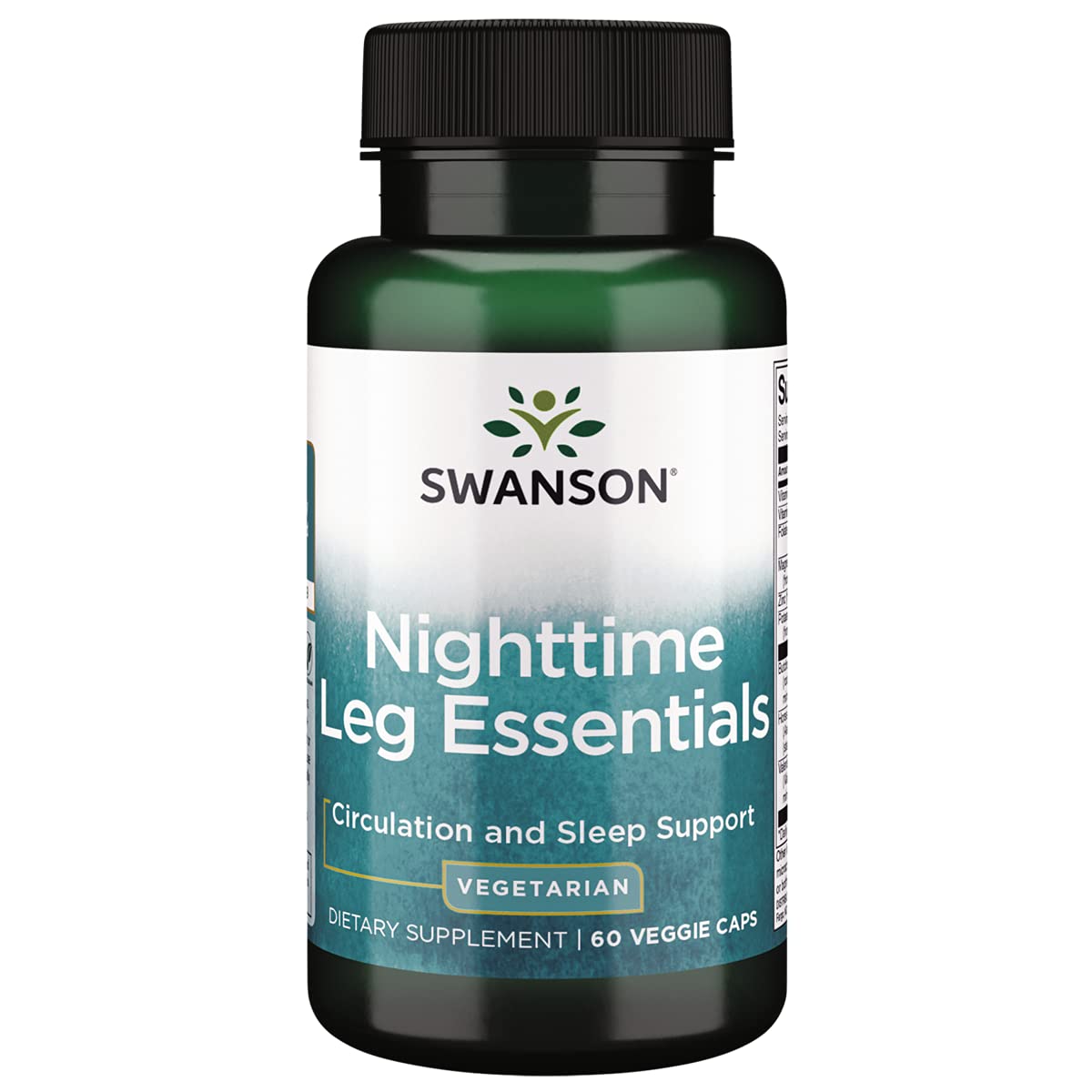 Swanson Nighttime Leg Essentials 60 Veg Capsules - Natural Leg Discomfort Relief & Circulation Support for Restful Sleep