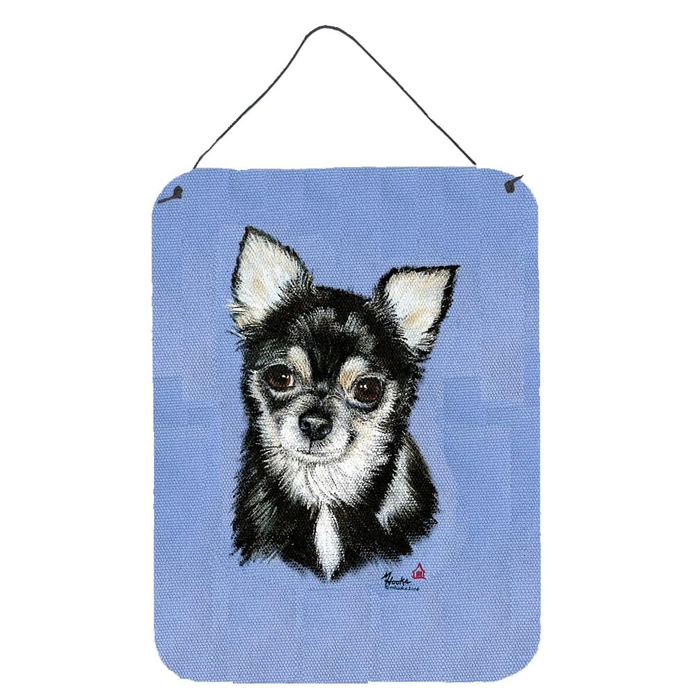 Chihuahua in Blue Wall Art - Aluminum Metal Sign for Kitchen, Bar, Bathroom & Front Door Decor - 12x16 Inch Multicolor Hanging Plaque - Perfect for Home, Office, or Gift Giving
