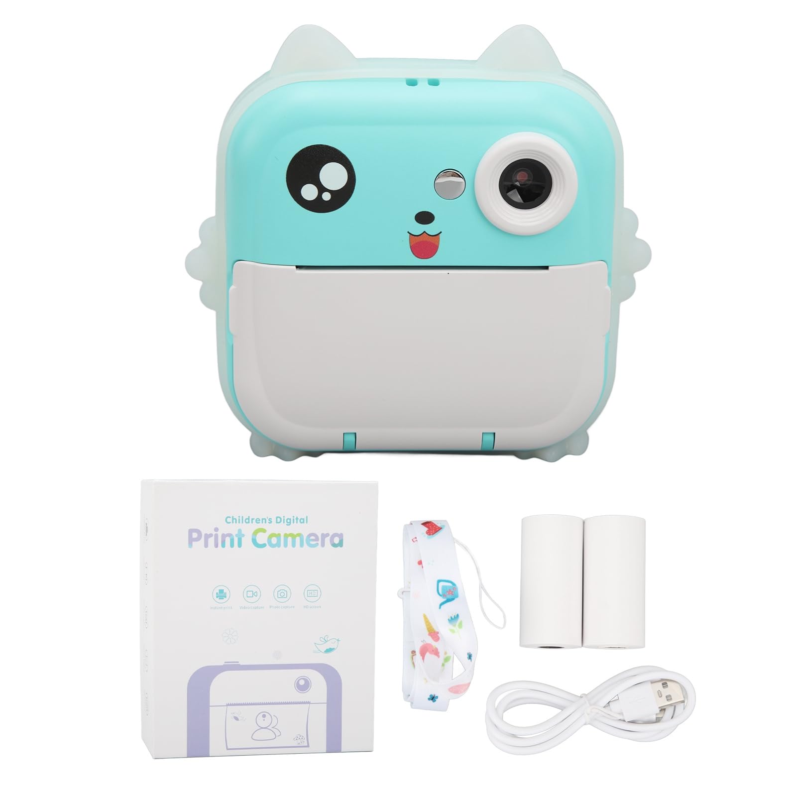 24MP Kids Digital Camera with Cartoon Prints - Multi Zoom Smart Instant Camera for Boys & Girls, Thermal Print Mini Camera (Blue) - Perfect for Birthday Gifts, Travel Photography & School Activities