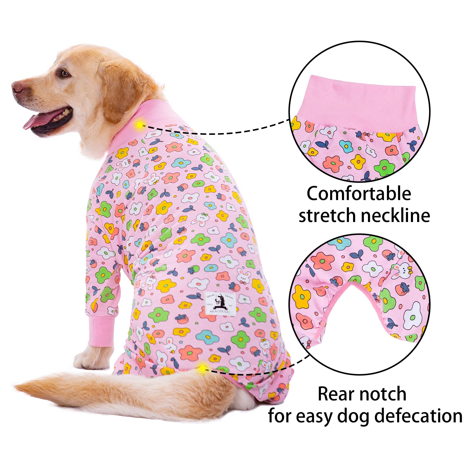 **Axcimond Dog Recovery Suit for After Surgery - Long Sleeve Dog Pajamas for Medium & Large Dogs - Surgical Pet Bodysuit Alternative to Cone Collar (Male & Female) - Perfect for Post-Op Care & Comfort**