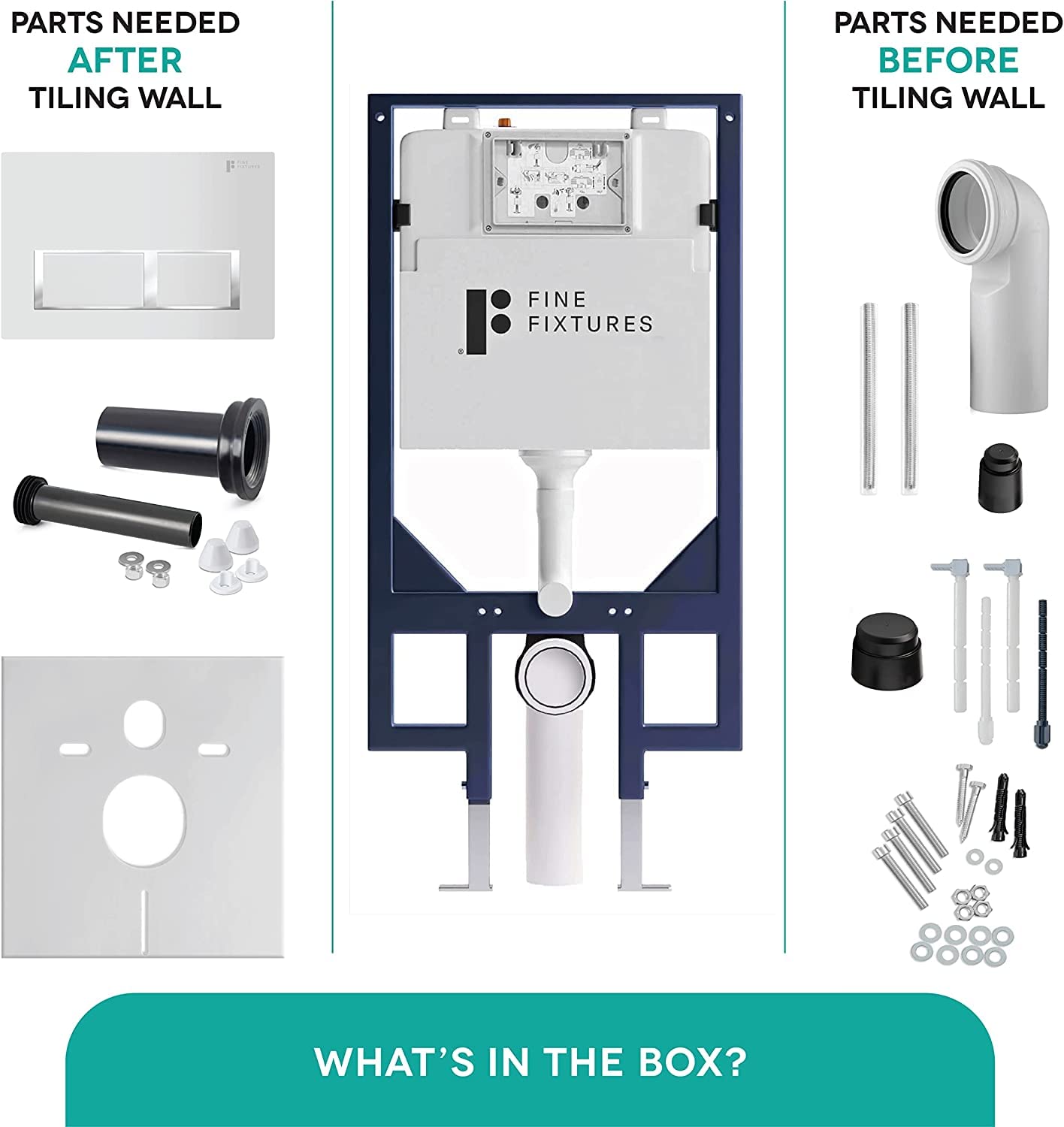 Wall-Mounted Toilet Set with Soft-Close Seat & Concealed Tank System - Modern In-Wall Toilet Combo with Push Button Flush for Space-Saving Bathrooms, Perfect for Small Bathrooms and Contemporary Home Designs