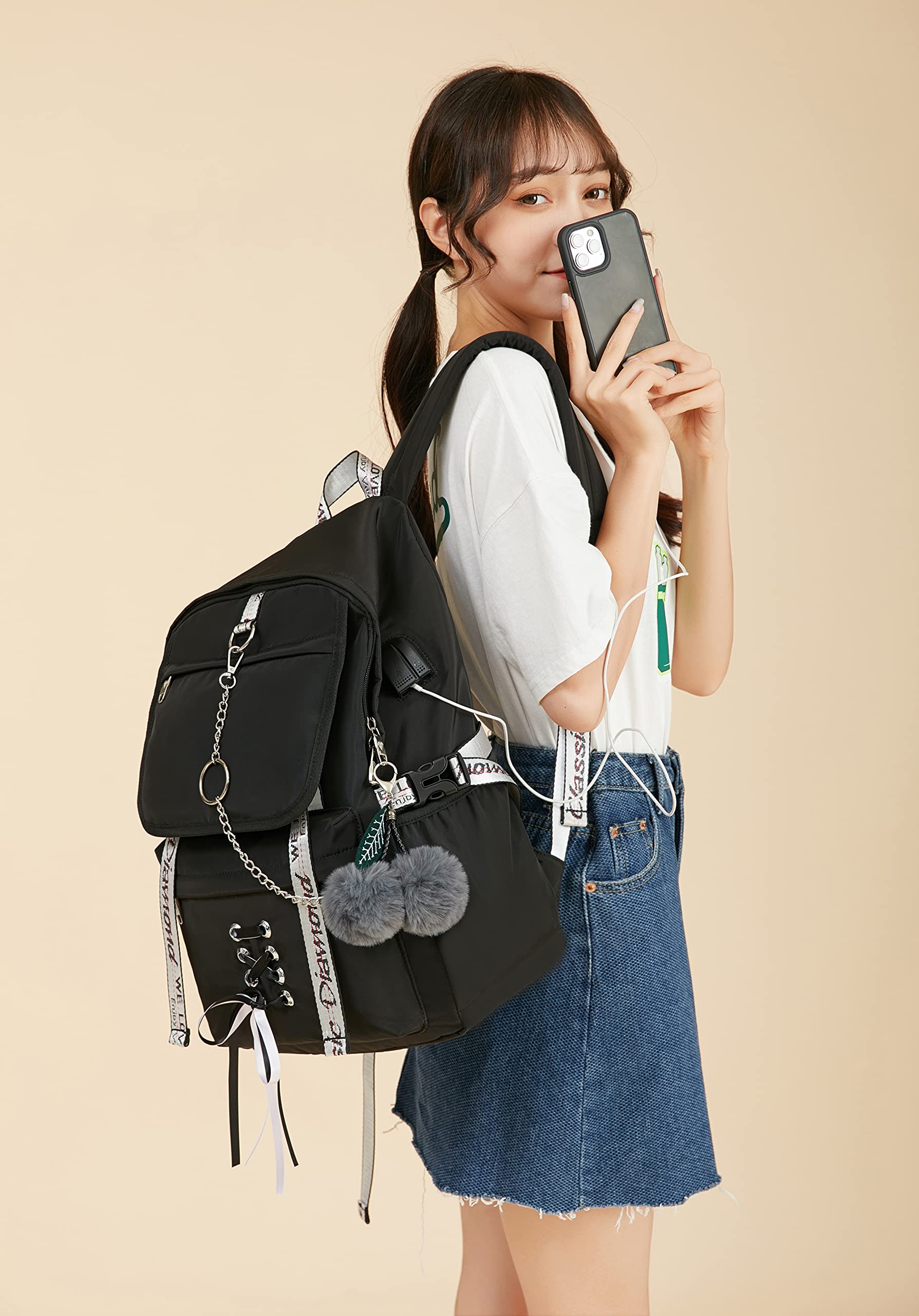Stylish Spotted Tiger Backpack for Girls - School & Travel Use