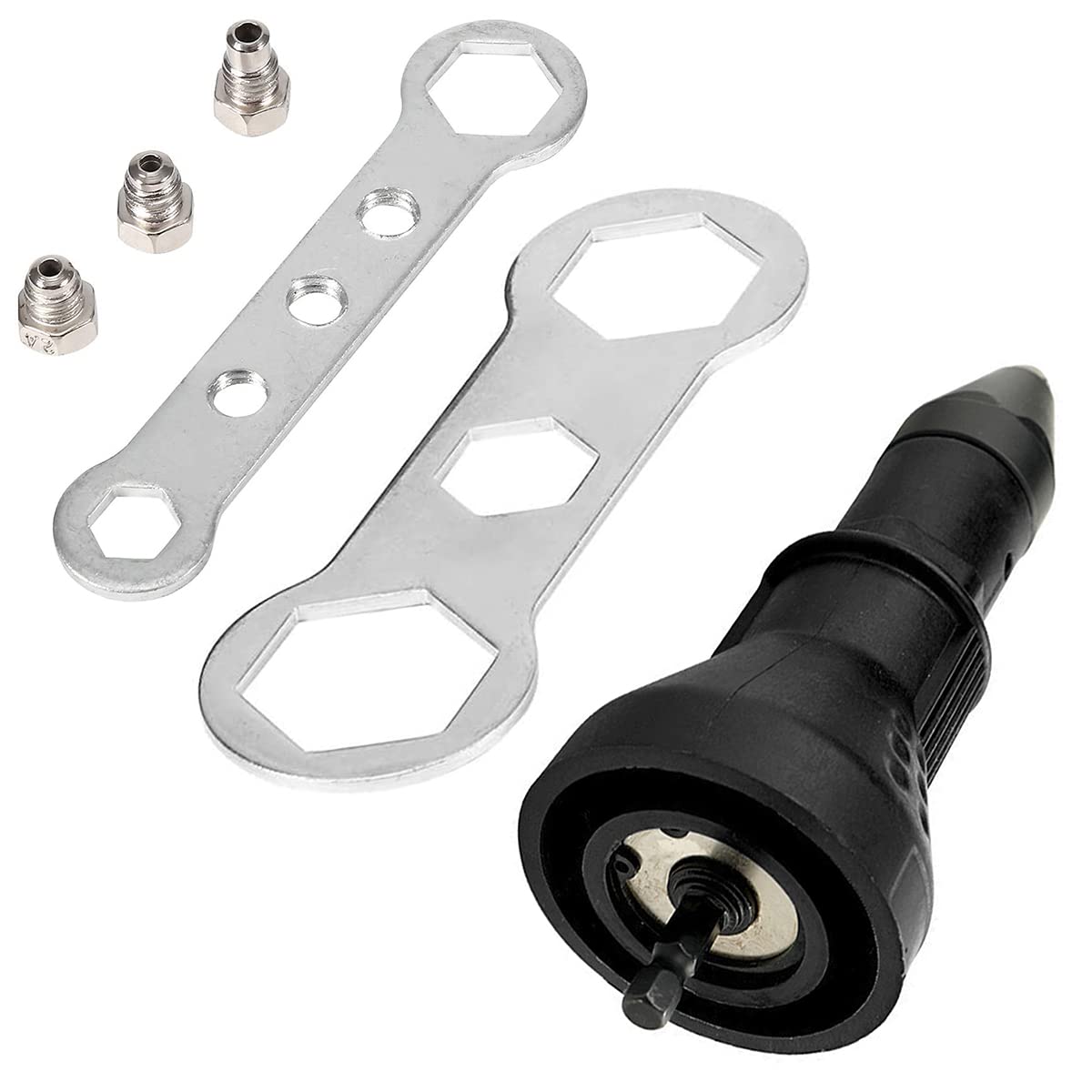Cordless Rivet Gun Kit with Riveter Adapter - Electric Drill Tool Accessories for Insert Nuts & Rivet Attachments | Perfect for DIY Projects, Metalworking, and Automotive Repairs