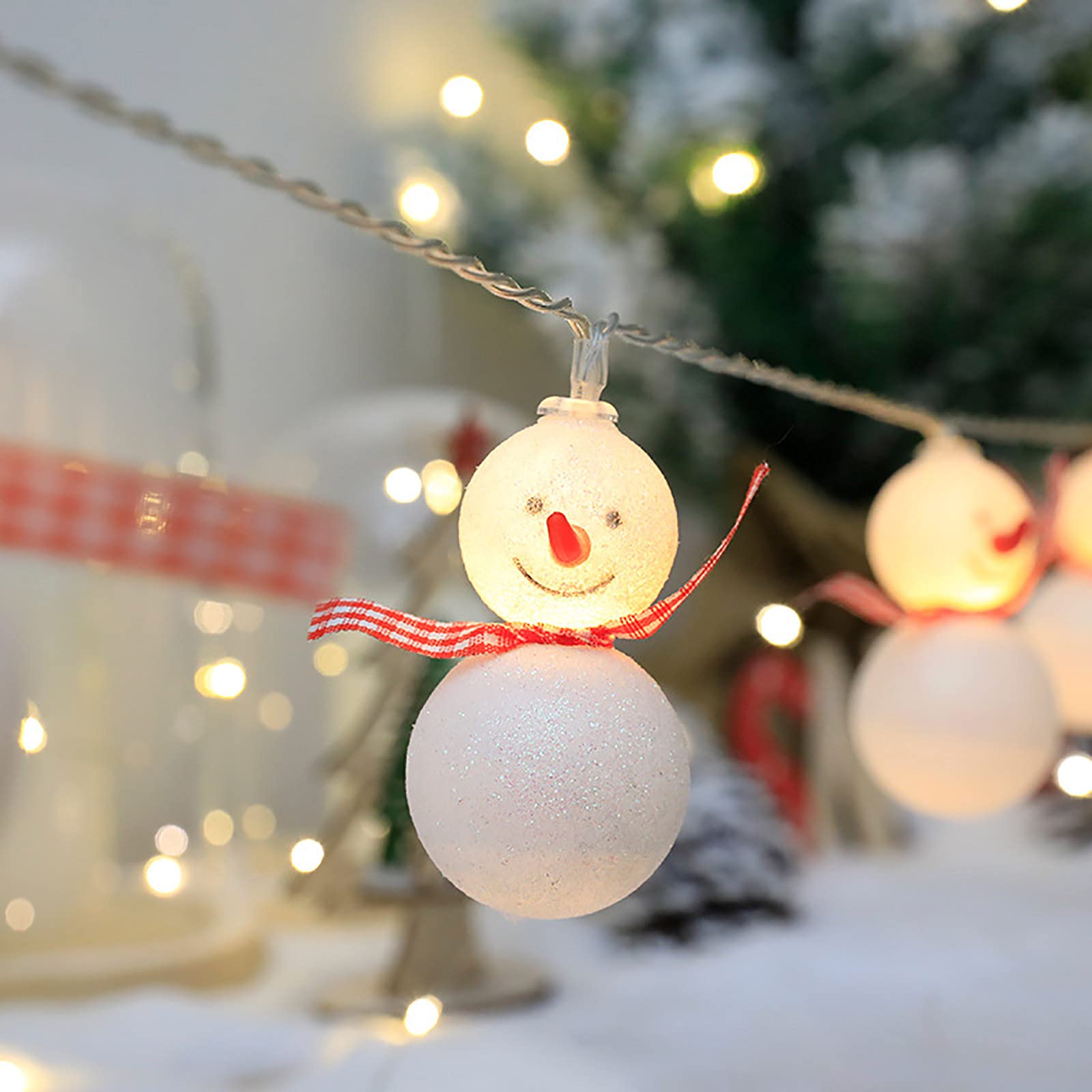 Multicolor LED Fairy String Lights for Christmas Tree - Santa & Snowman Shaped Art Lights for Holiday Party, Kids Room, Birthday & Wedding Decorations | Indoor/Outdoor Decorative Lighting for Xmas, Bedroom, Garden & Special Events
