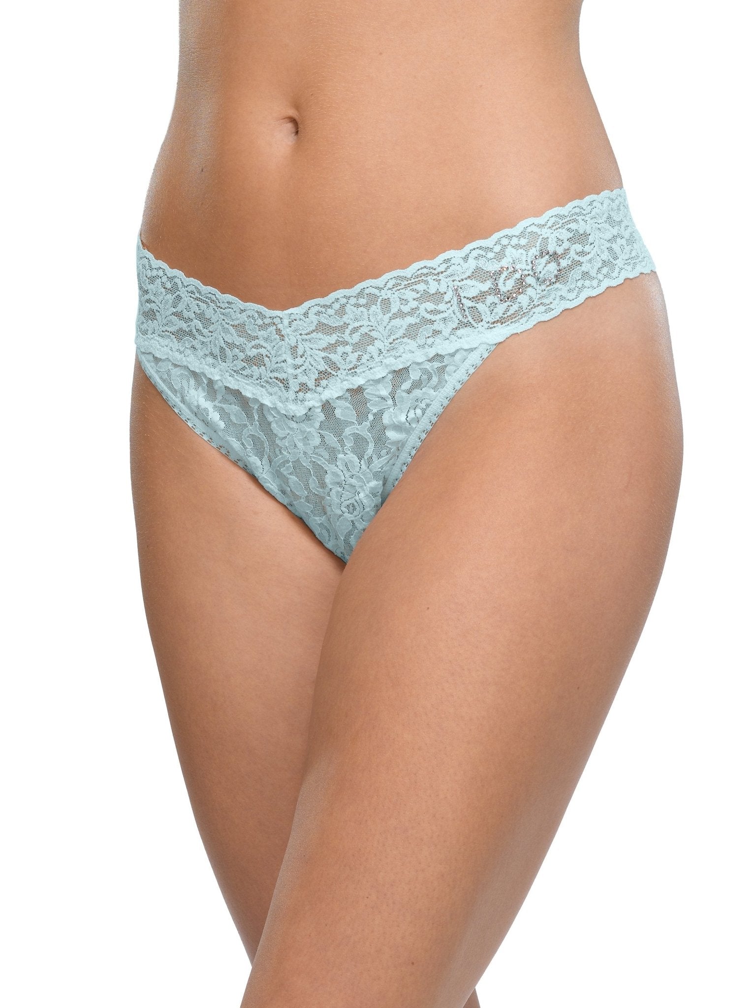 I Do Crystal Signature Lace Thong Panties - Elegant High Rise Underwear for Women, Perfect for Weddings, Date Nights & Special Occasions
