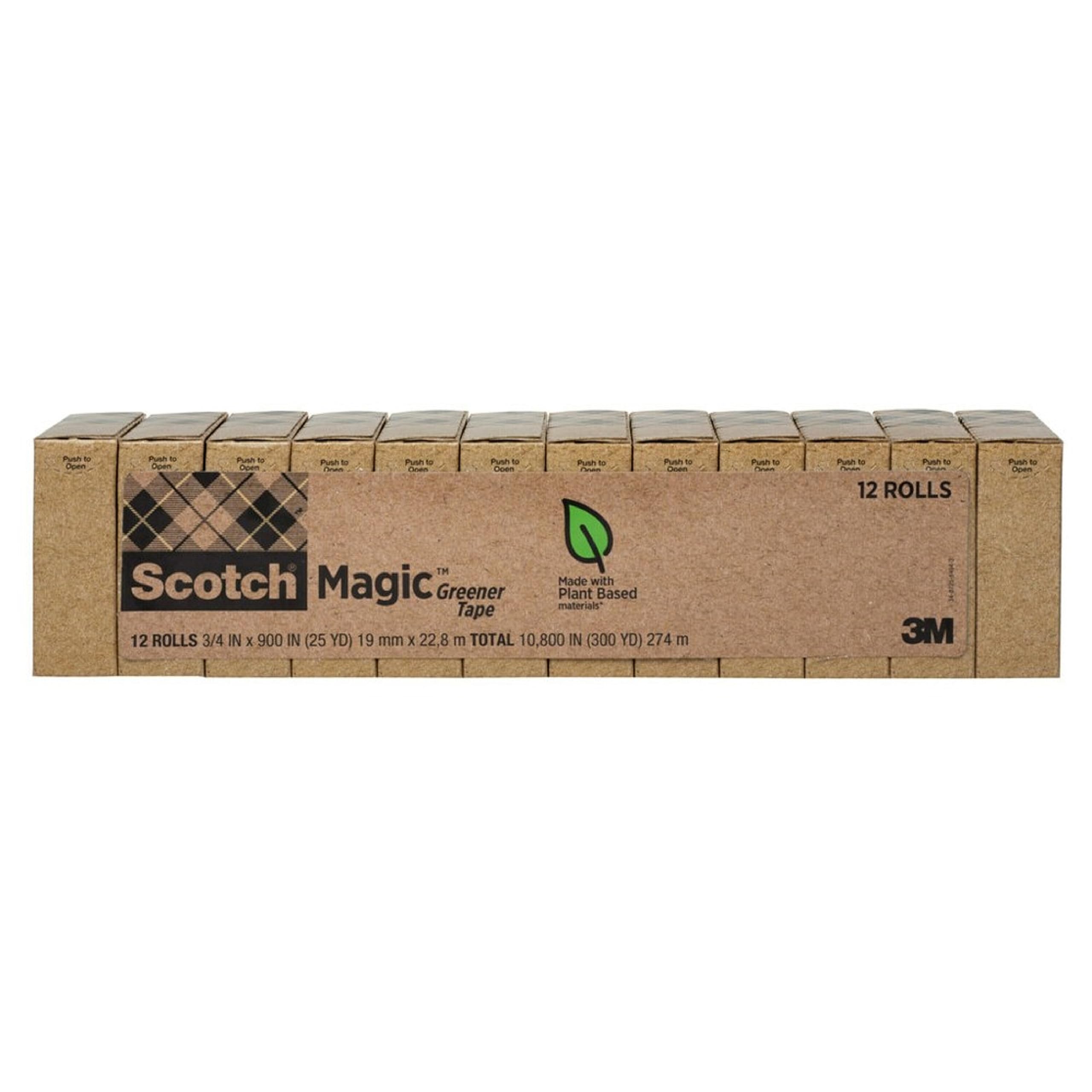 Scotch Magic Greener Tape - Eco-Friendly Invisible Tape for Paper, Office & School Supplies, 0.75
