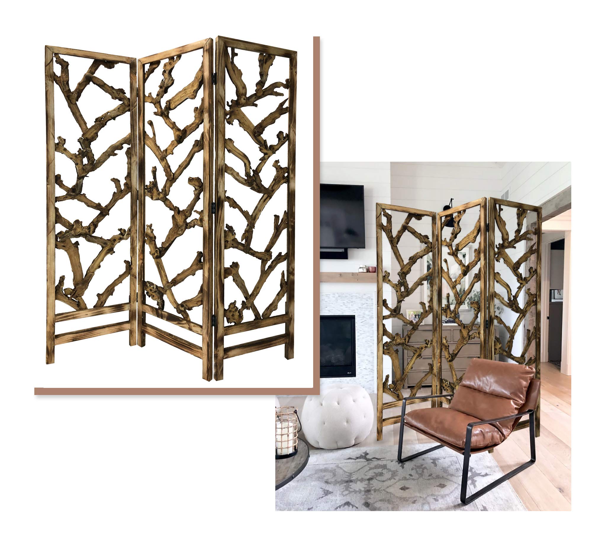 Brown Screen Gems Room Divider - Foldable Privacy Partition for Home, Office & Studio - Perfect for Creating Separate Spaces in Living Rooms, Bedrooms & Workspaces