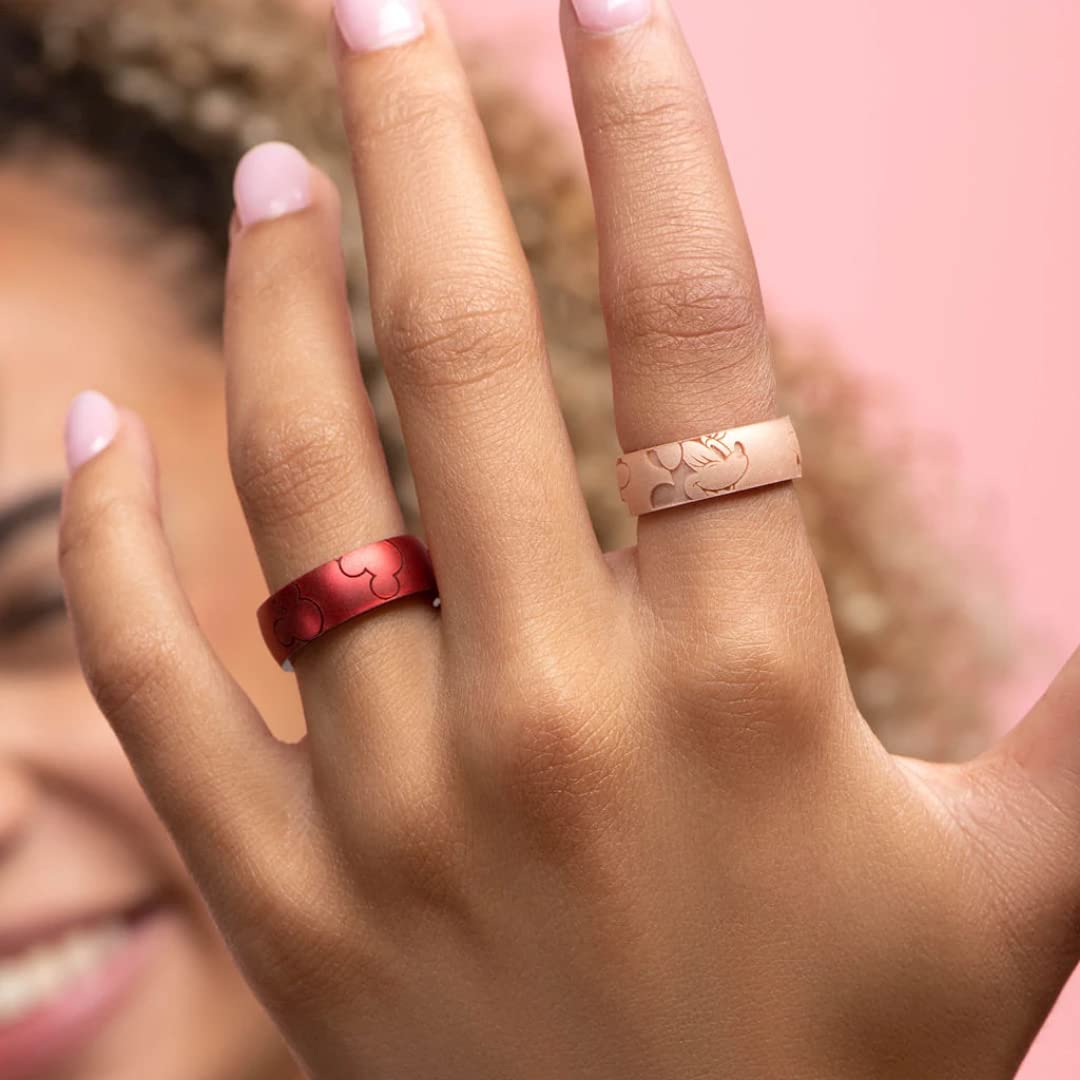 Disney Mickey Mouse & Minnie Mouse Silicone Wedding Bands - Comfortable & Durable for Active Lifestyles - Perfect for Sports, Gym, Travel & Everyday Wear