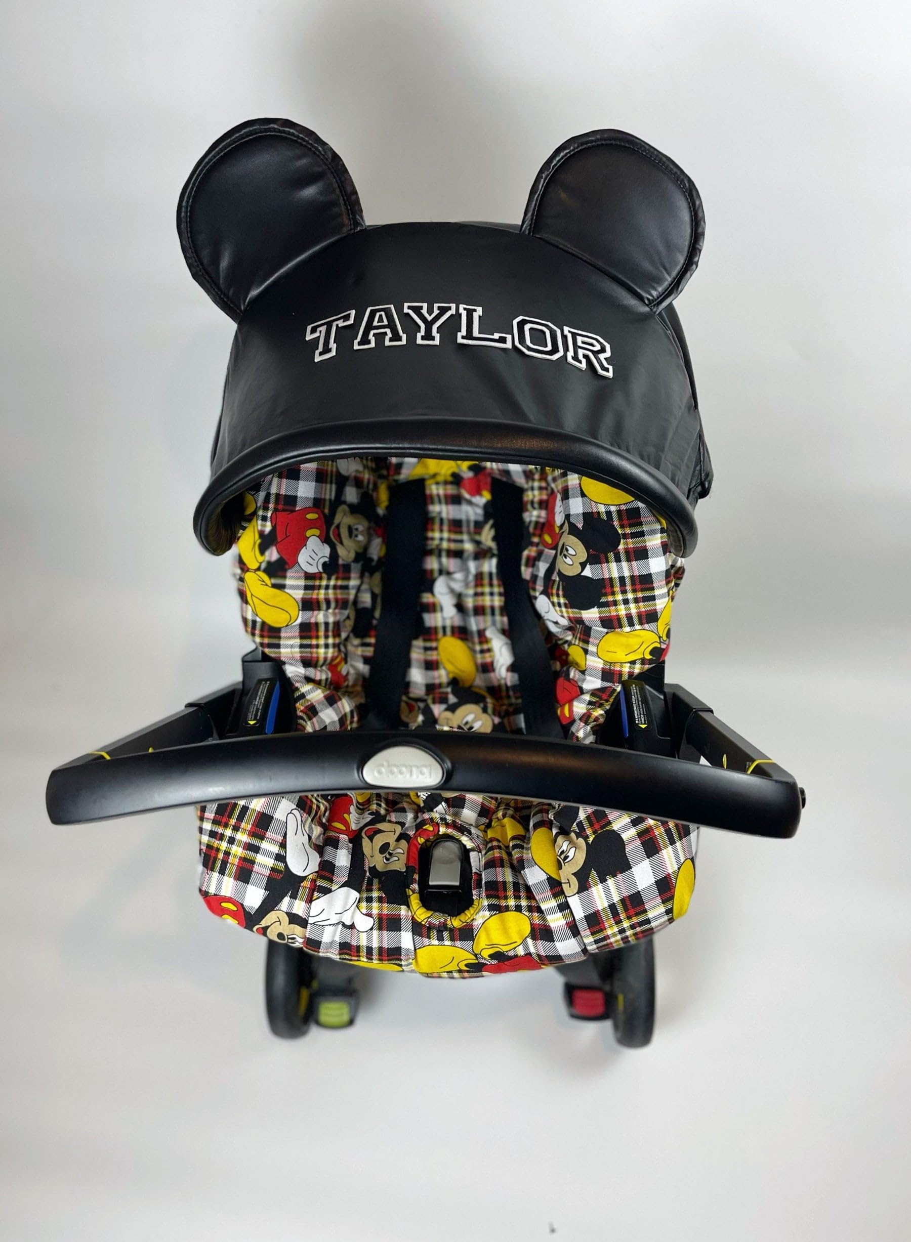 Stylish Tartan Black Baby Boy Car Seat Cover Set | Compatible with Doona Stroller & Infant Car Seats | Perfect Gift for Expecting Moms & Newborns | Soft Purple Fabric for Comfort | Ideal for Travel, Shopping & Daily Outings