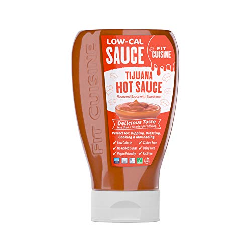 Applied Nutrition Fit Cuisine Low Calorie Tijuana Hot Sauce 425ml - Keto Friendly & Gluten Free Mexican Style Sauce for Weight Loss, Meal Prep & Healthy Cooking