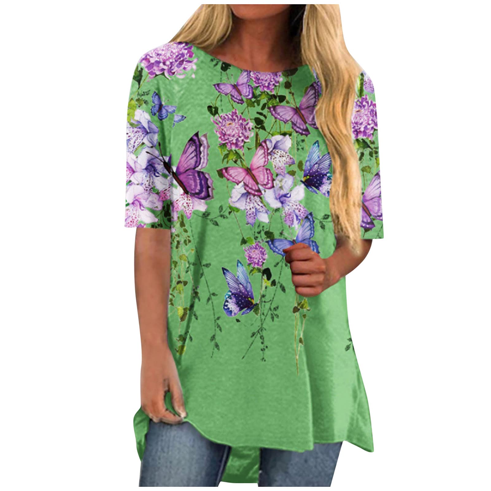 Women's Summer Casual T-Shirt Dress - Short Sleeve Swing Dress for Women | Comfortable Cotton Blend Dress for Beach, Vacation & Everyday Wear