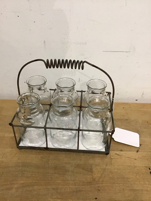 6-Pack Airtight Metal Storage Jars with Carrier - Perfect for Kitchen Pantry Organization, Coffee, Tea, Spices & Dry Food Storage