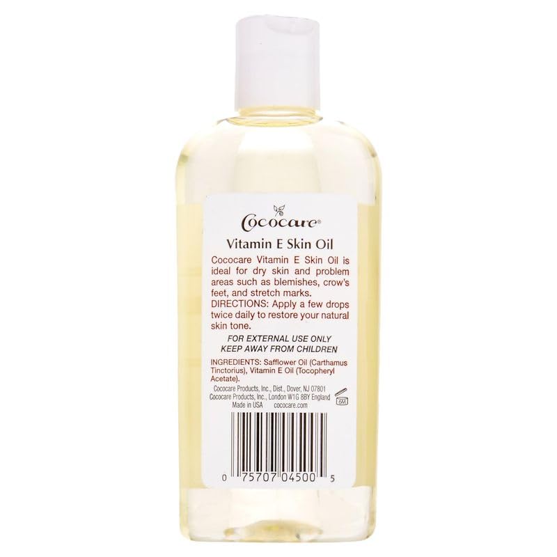 Cococare Vitamin E Skin Oil for Dry Skin - Maximum Moisture Treatment for Scars & Wrinkle Reduction - 4 Oz - Perfect for Nighttime Skincare & Post-Treatment Healing
