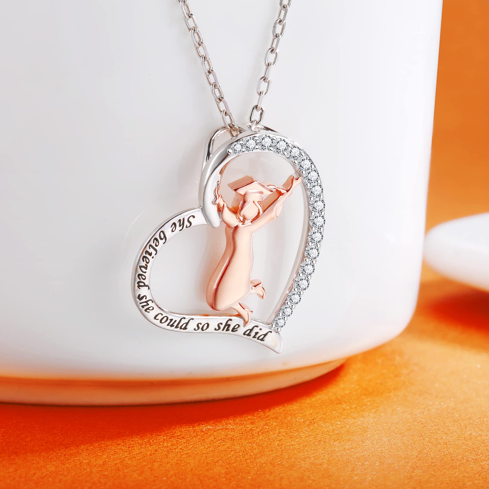 2024 Graduation Pendant Necklace - Sterling Silver Jewelry Gift for Women | College & High School Graduation