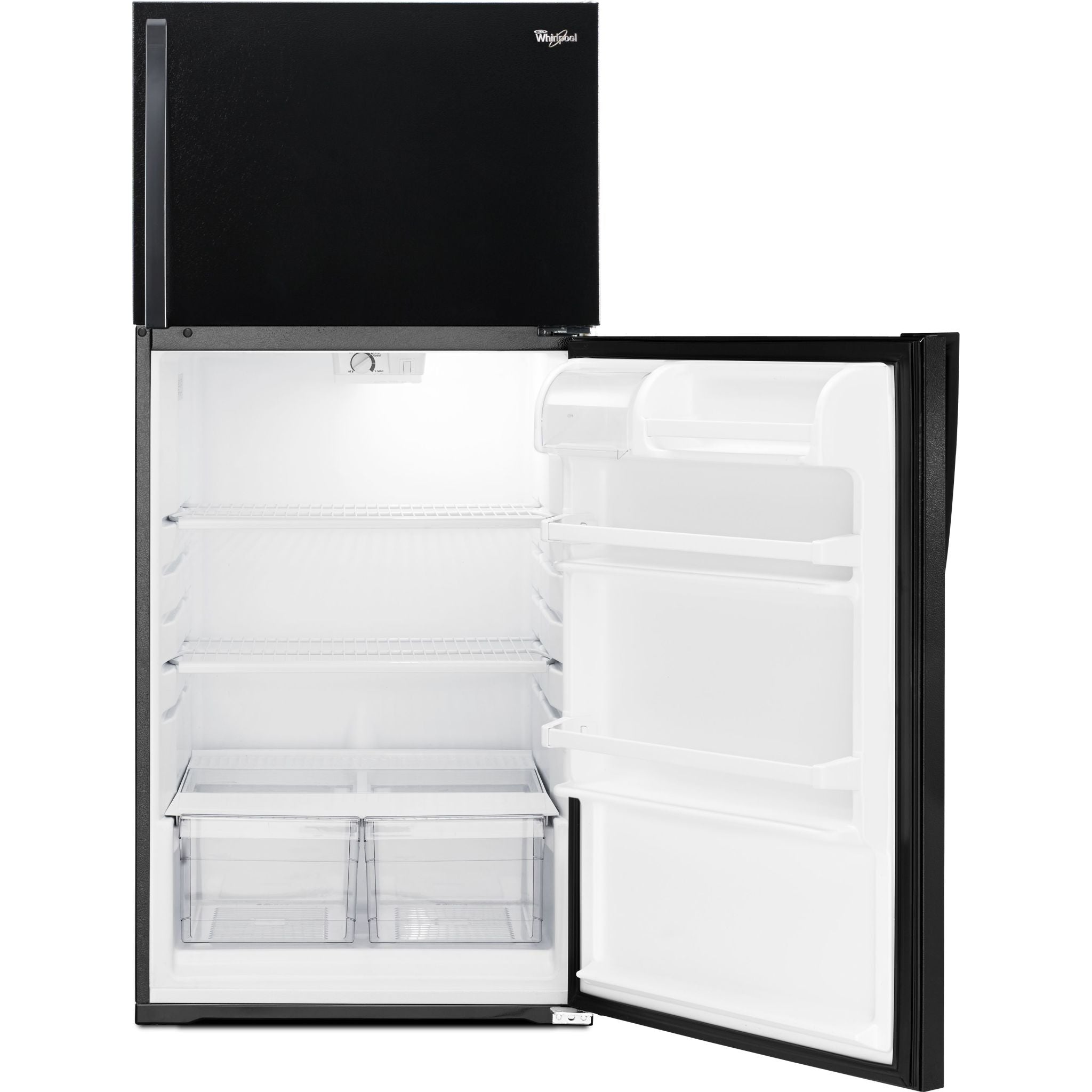 Whirlpool WRT134TFDB Top Mount Refrigerator - 18 Cu. Ft. Energy Star Black Fridge for Kitchen, Home & Office Use