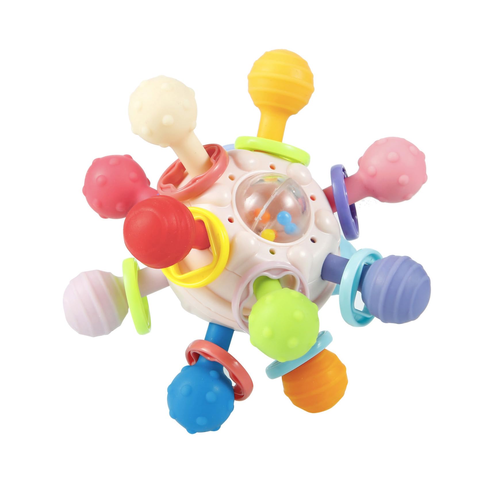 PandaEar Baby Sensory Toys for 0-12 Months - Soft Silicone Teething & Grasping Toy with Rattle, BPA-Free Infant Developmental Chew Ball | Perfect Baby Shower Gift & Soothing Teether for Newborns to Toddlers