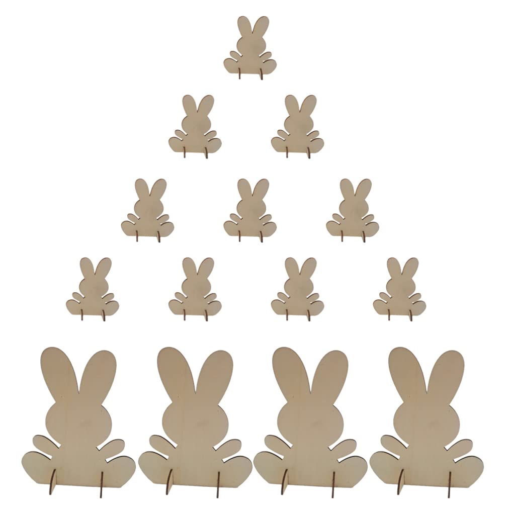 14pcs Easter Wooden Bunny Pen Stands - Cute Rabbit Decor for Home, Tabletop & Desktop - Easter Basket Fillers & Party Supplies - Perfect for Easter Decorations, Gifts & Office Organization