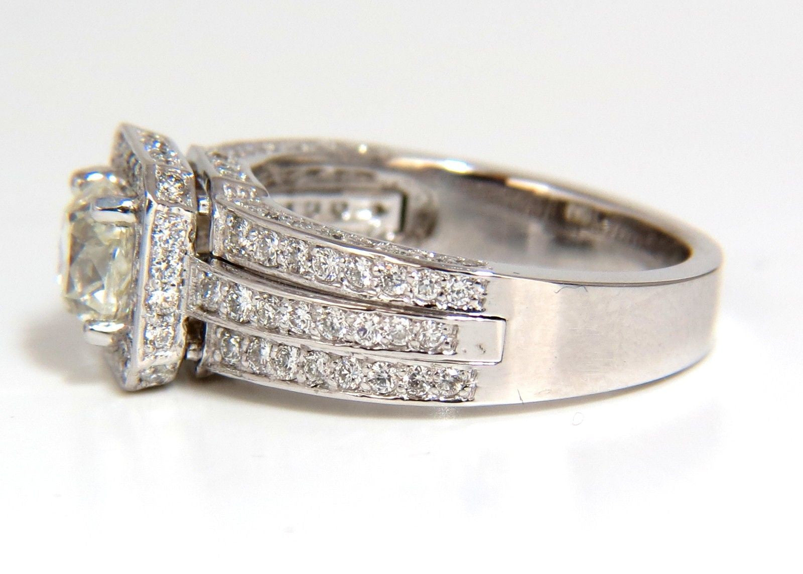 2.22ct GIA Certified Natural Cushion Cut Diamond Ring in 14K White Gold with Square Raised Setting - Perfect for Engagement, Wedding & Anniversary Gifts