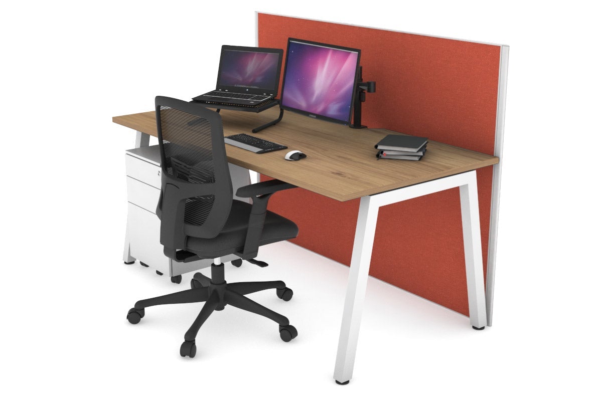 Horizon Quadro A Legs Office Desk - 1600L x 800W with Cable Management Scallop | Modern Workstation for Home Office, Study Room & Small Business Spaces