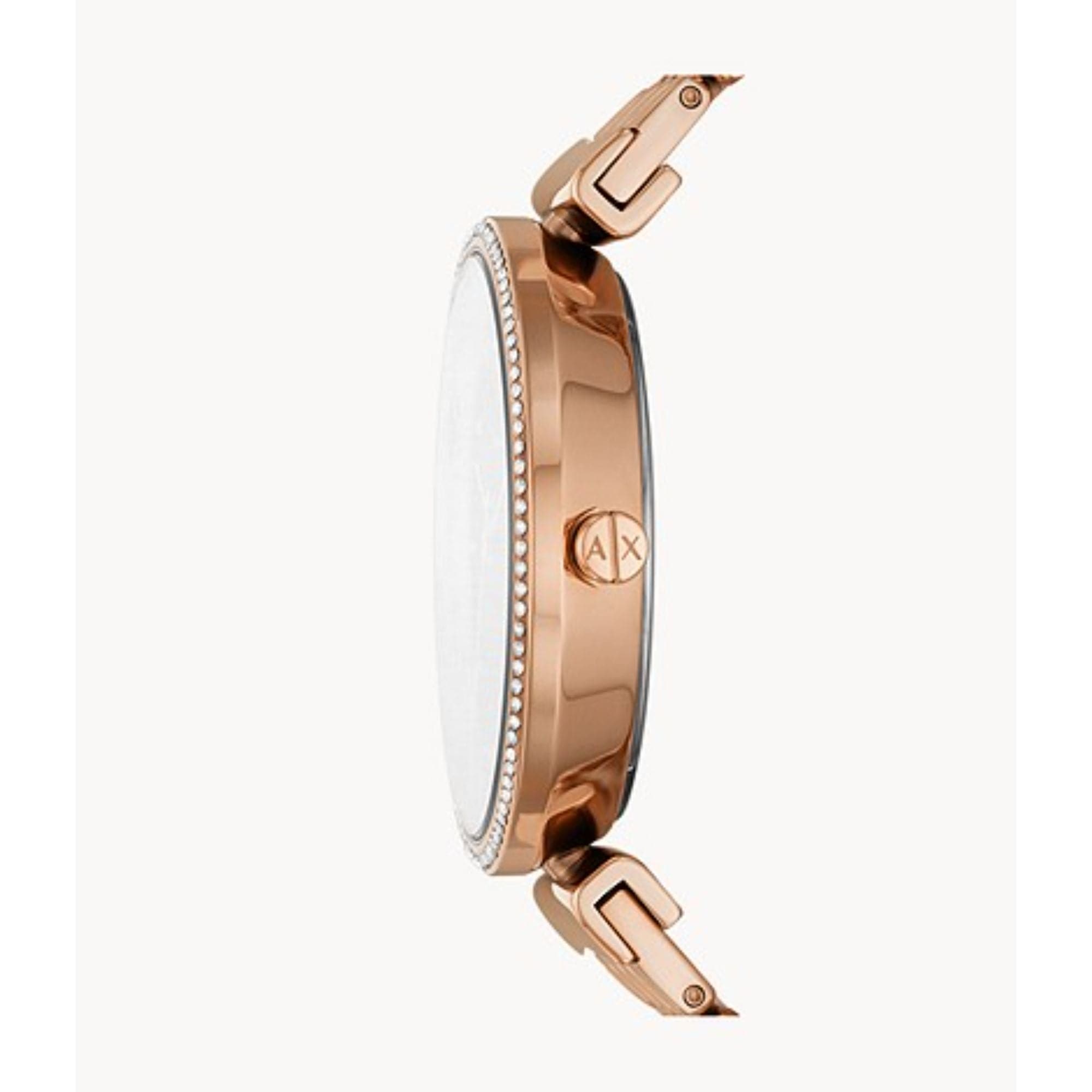 ARMANI EXCHANGE AX5912 Women's Watch - Rose Gold Tone Stainless Steel, Three-Hand Analog Design | Perfect for Office, Party & Everyday Wear