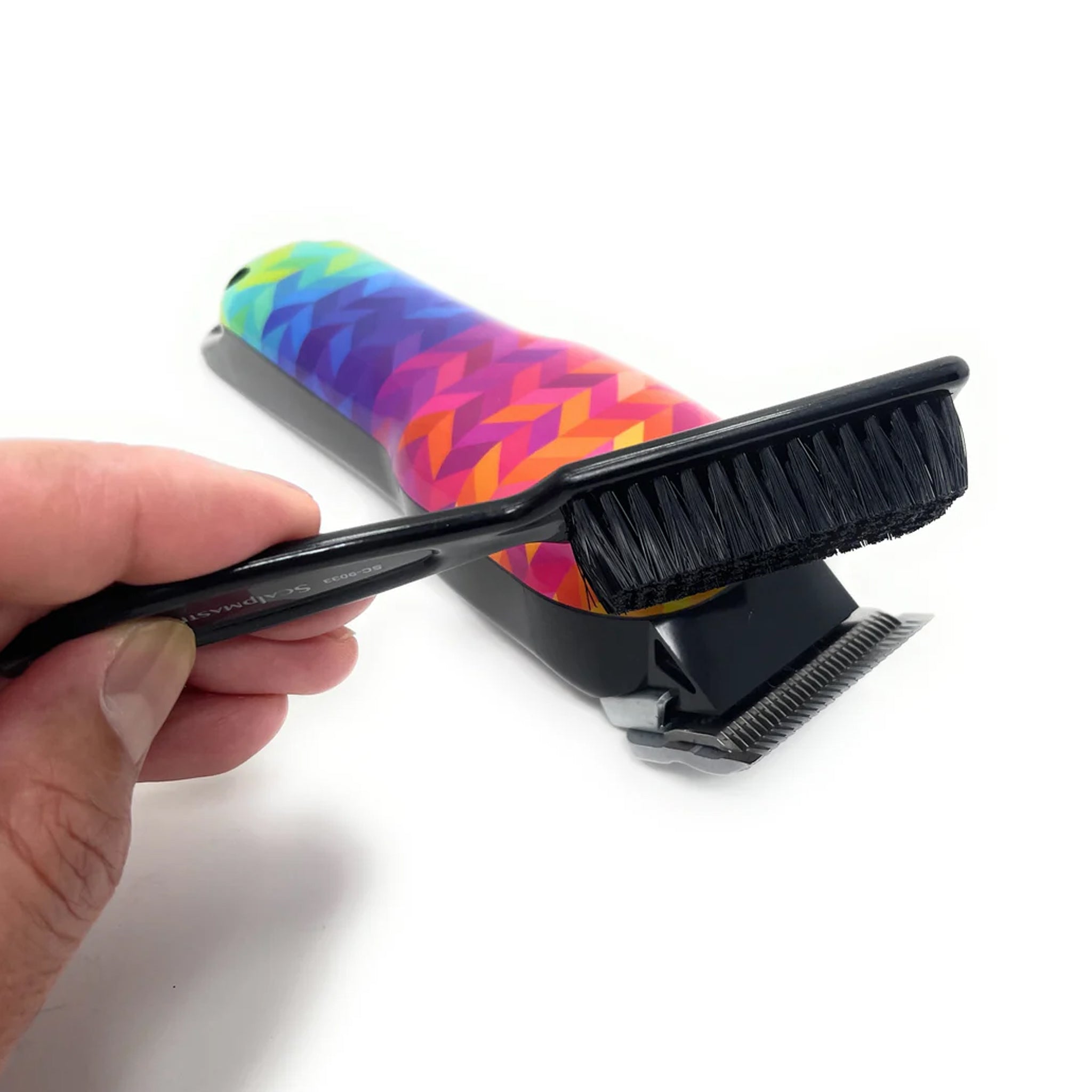 Scalpmaster Professional Clipper Cleaning Brush - Soft Nylon Bristles for Hair Clippers, Barber Tools & Fade Trimmers - 2 Pack with Ergonomic Plastic Handle - Perfect for Salon, Home Grooming & Beard Care