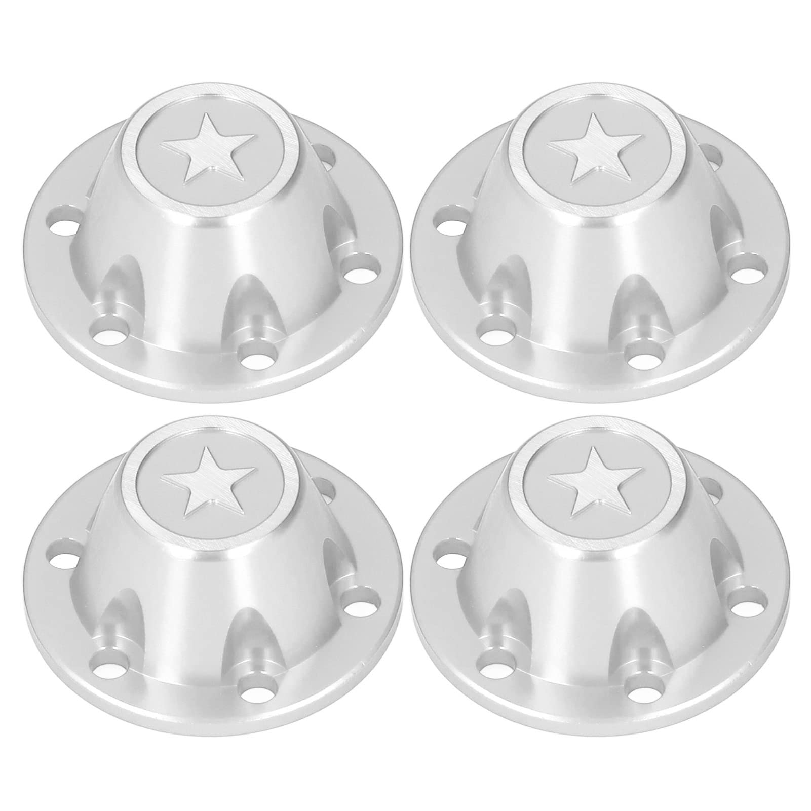 Socobeta 4Pcs Aluminum Alloy RC Hex Wheel Nut Covers - Durable 1/6 Scale RC Car Tire Lock Accessories for Traxxas, Redcat & HPI Models - Perfect for Off-Road Bashing, Crawling & RC Racing