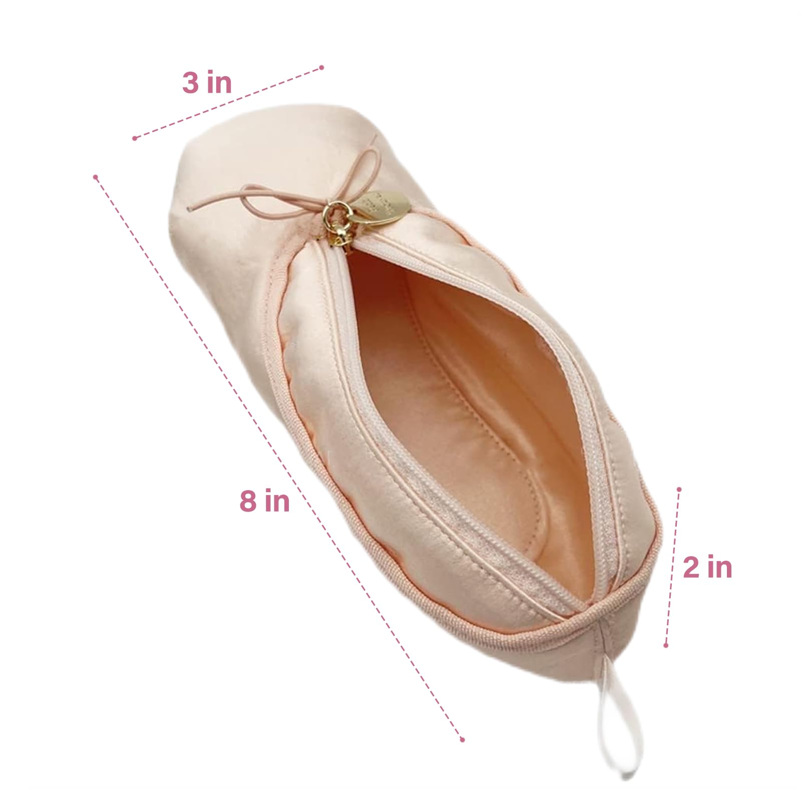 **Ballet Dance Shoe Makeup Bag for Little Girls - 2 Pcs Ballerina Slipper Pouch, Perfect for Dance Class, Birthday Gifts & Travel Accessories**