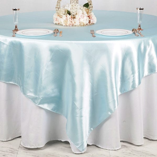 90 x 90 Inch Satin Table Overlay - Premium Square Tablecloth for Weddings, Parties & Events - Elegant Dining Table Cover for Home Decor & Special Occasions