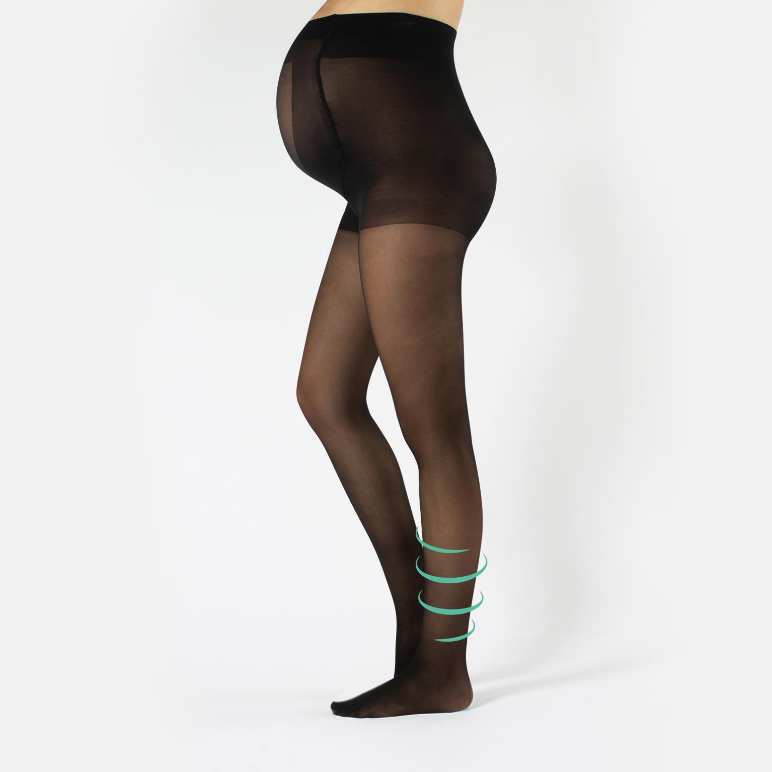 CALZITALY Maternity Pantyhose with Bellyband - 20 Denier Italian Pregnancy Tights for Comfort & Support - Perfect for Work, Travel & Everyday Wear During Pregnancy