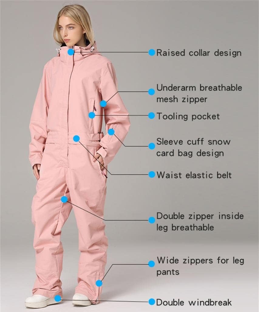 RIUIYELE Insulated Waterproof Ski Suit for Women & Men - Winter Snowboard Jumpsuit, Thermal Snowsuit for Outdoor Activities | Perfect for Skiing, Snowboarding & Cold Weather Adventures